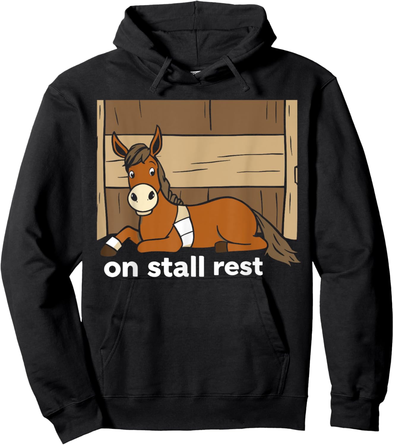 On Stall Rest Equestrian Horse Riding Rodeo Rider Funny Hoodie - Hoodie | Black