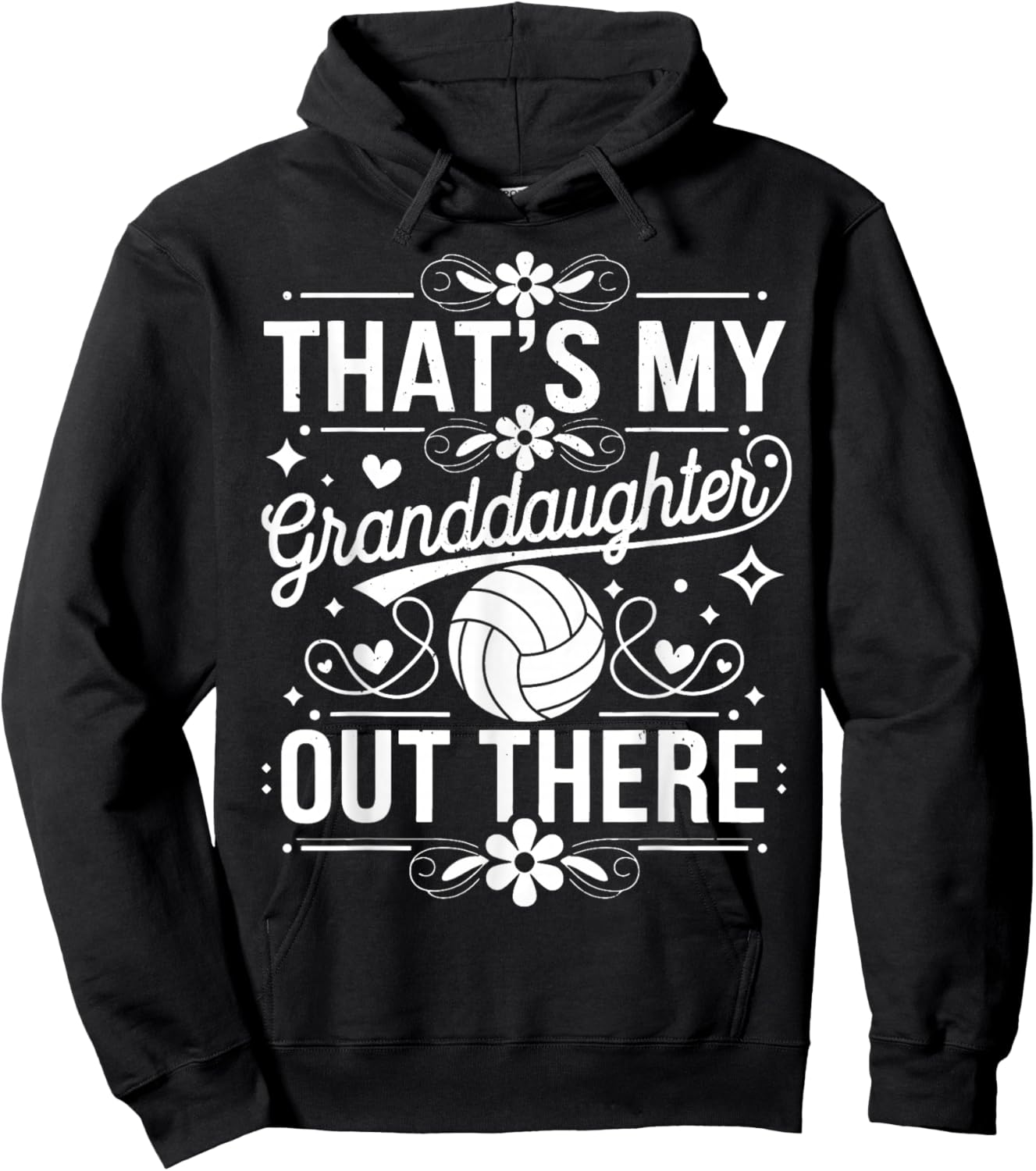 That's My Granddaughter Out There Volleyball For Grandma Hoodie - Hoodie | Black