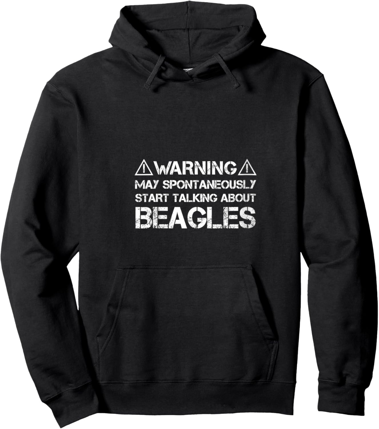 Beagle Warning May Start Talking About Beagles V-Neck Hoodie - Hoodie | Black