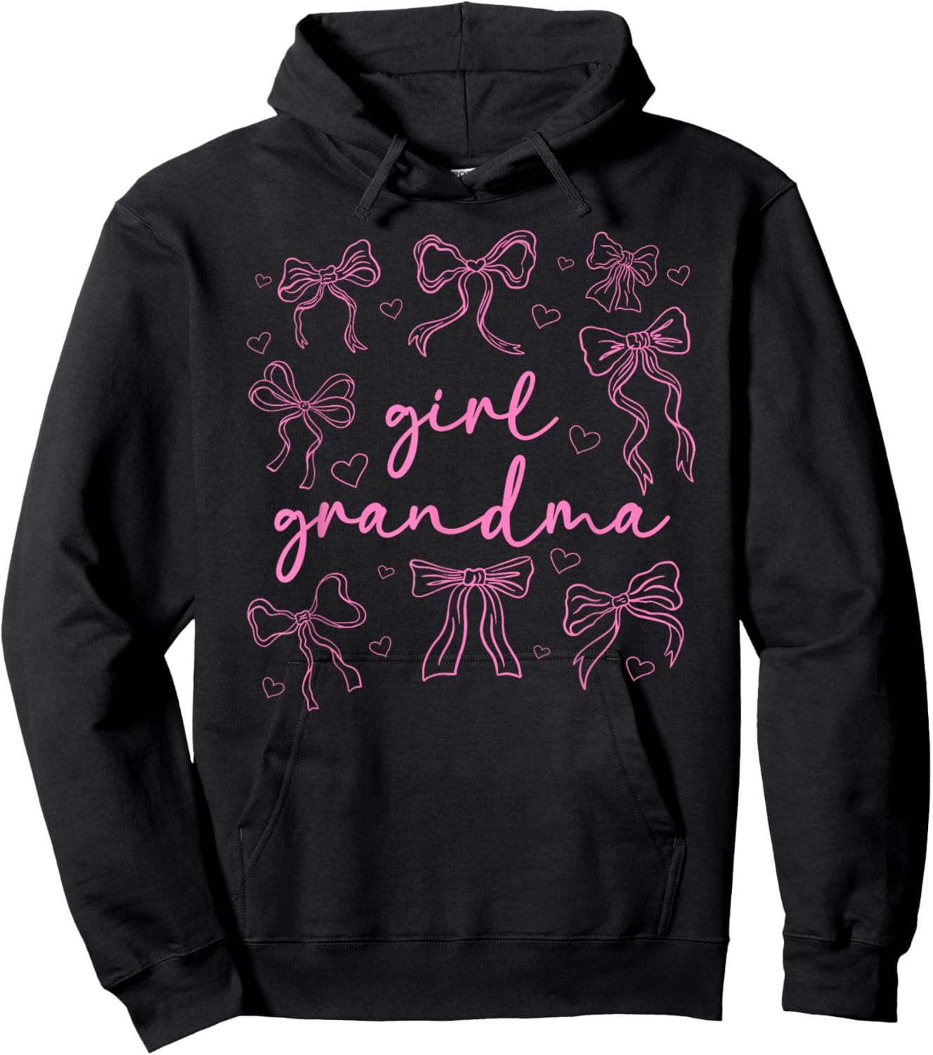 Girl Grandma of Girls Grandma Coquette Girl Grandmother Hoodie - Hoodie | Black