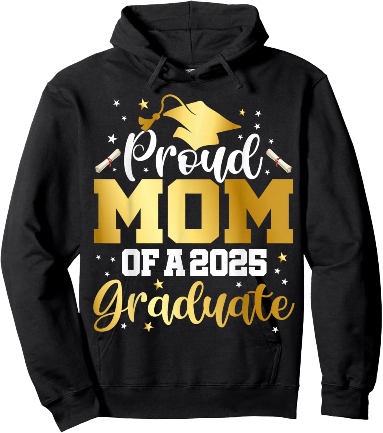 Mom Senior 2025 Proud Mom Of A Class Of 2025 Graduate Hoodie - Hoodie | Black