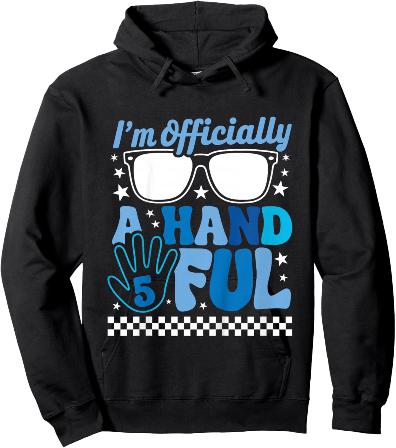 Kids I'm Officially A Handful Five 5th Birthday Funny Boys Kids Hoodie - Hoodie | Black