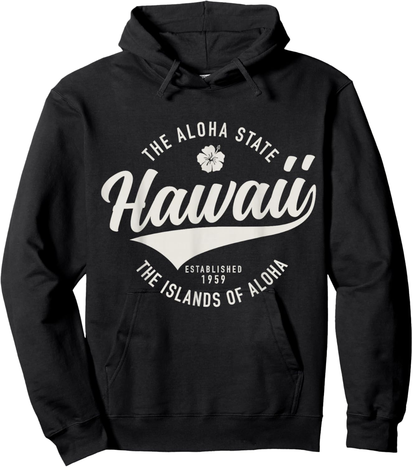 Hawaii The Aloha State Hawaiian Islands Souvenir Vintage Hoodie - Hoodie | Black