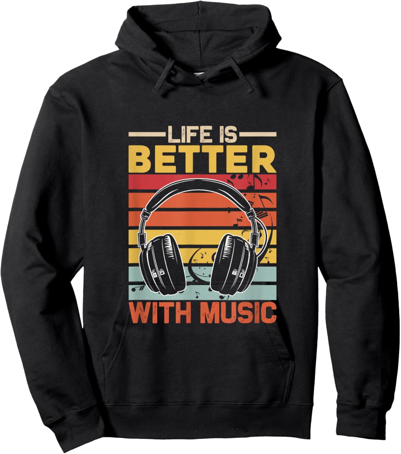 Life Is Better With Music Lover Musician, Music, DJ, EDM Hoodie - Hoodie | Black
