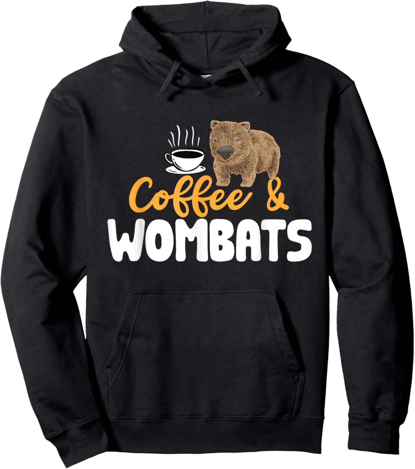 Wombat Lover Coffee Australian Wombat Hoodie - Hoodie | Black