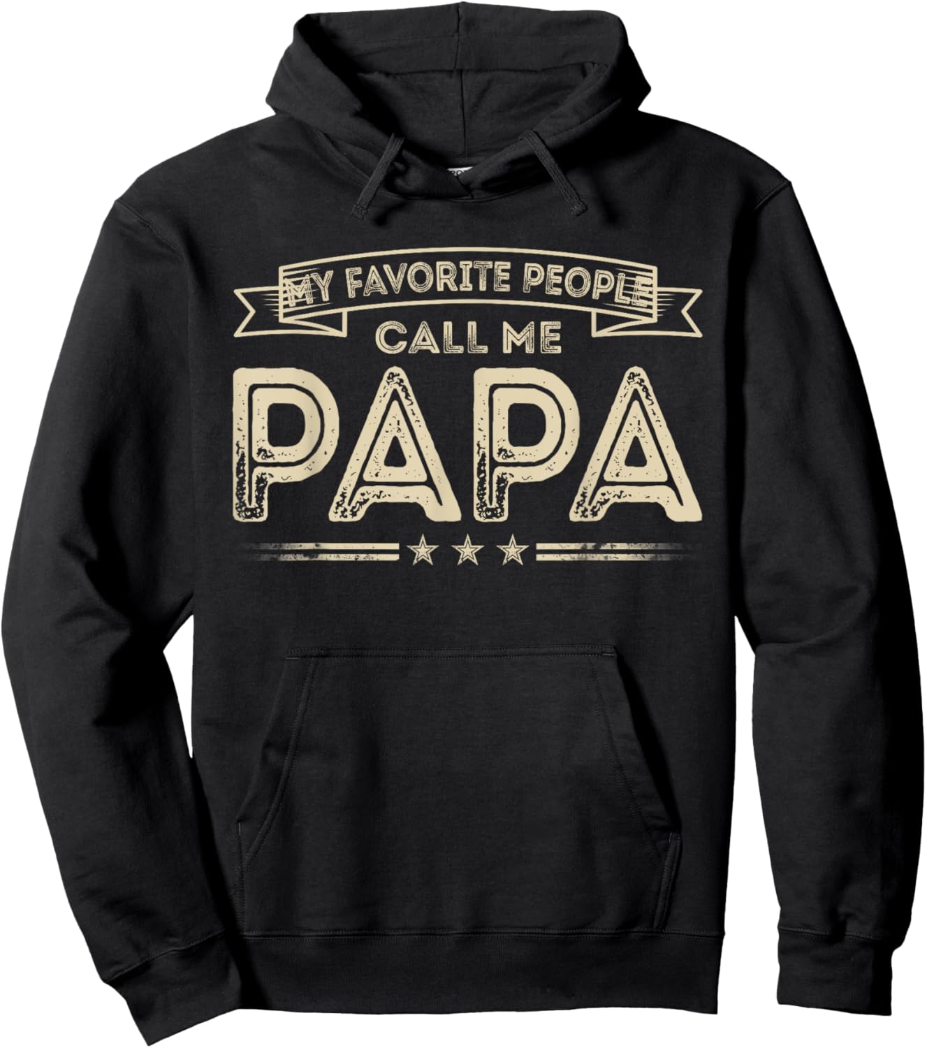 Favorite People Call Me Papa Funny Dad Papa Grandpa Vintage Hoodie - Hoodie | Black