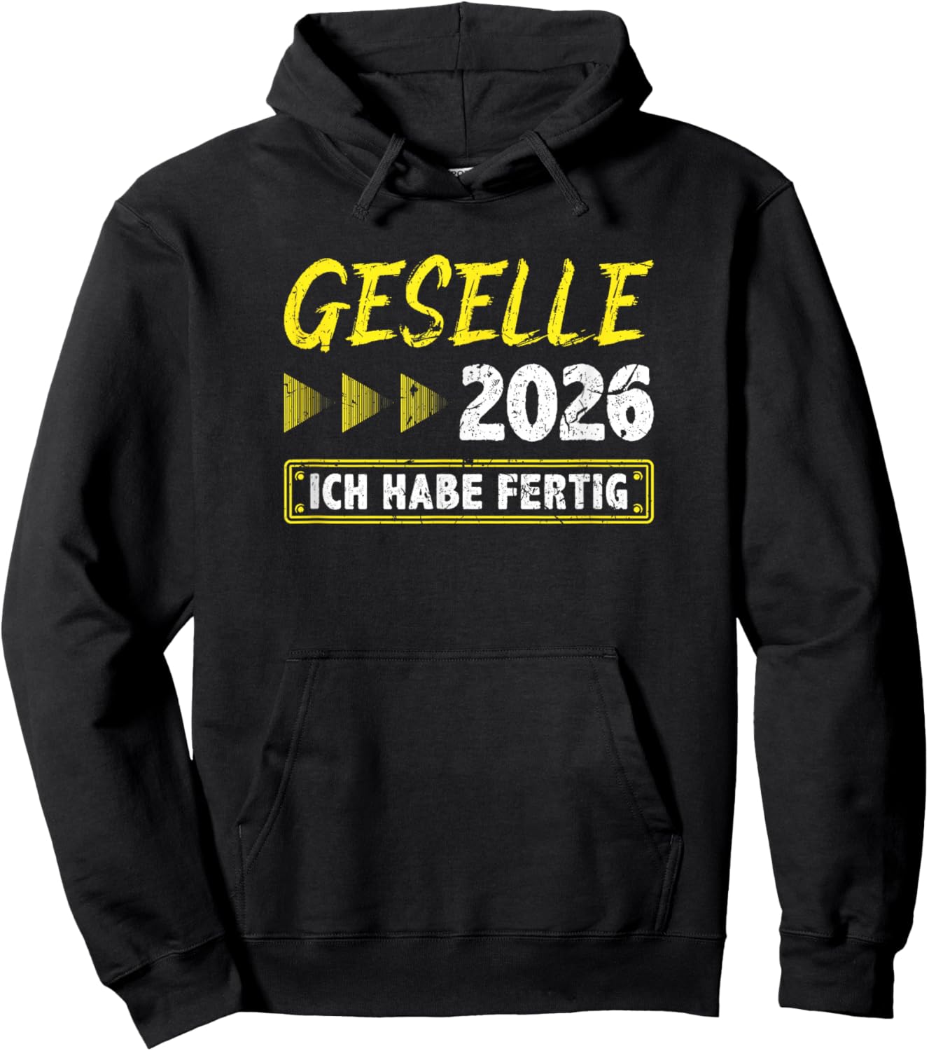 Gesellenprüfung 2026 with German Text "Ich Habe Fertig Geselle" Hoodie - Hoodie | Black