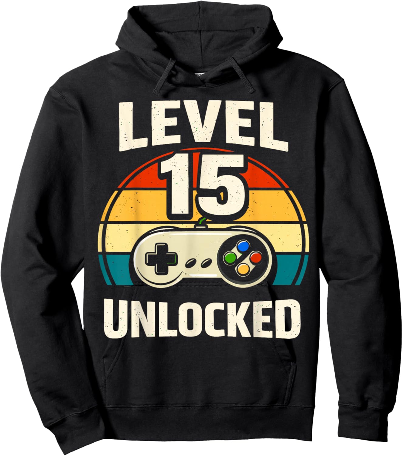 15th Birthday Level 15 Unlocked Gamer Gaming 15 Birthday Hoodie - Hoodie | Black
