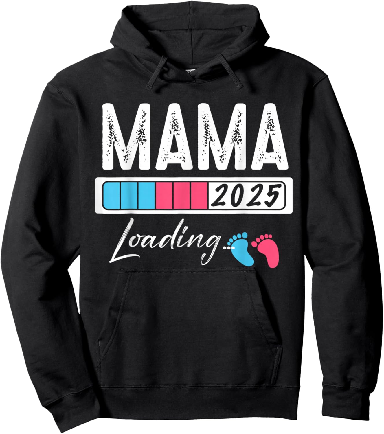 Family Pregnancy Announce Baby Shower 2025 Match Funny MAMA Loading Baby Boy Girl Gender Reveal Hoodie - Hoodie | Black