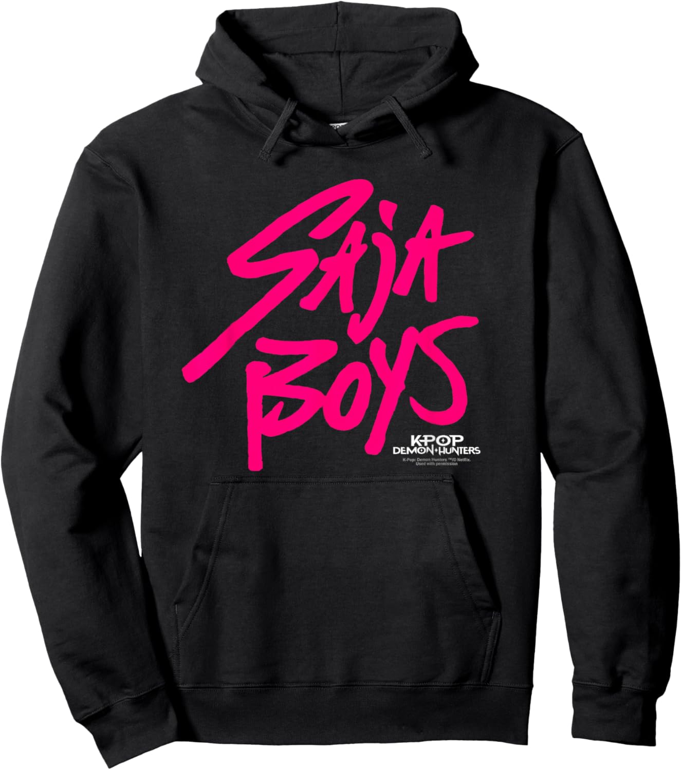 Kpop Demon Hunters Saja Boys Logo Officially Licensed Hoodie - Hoodie | Black