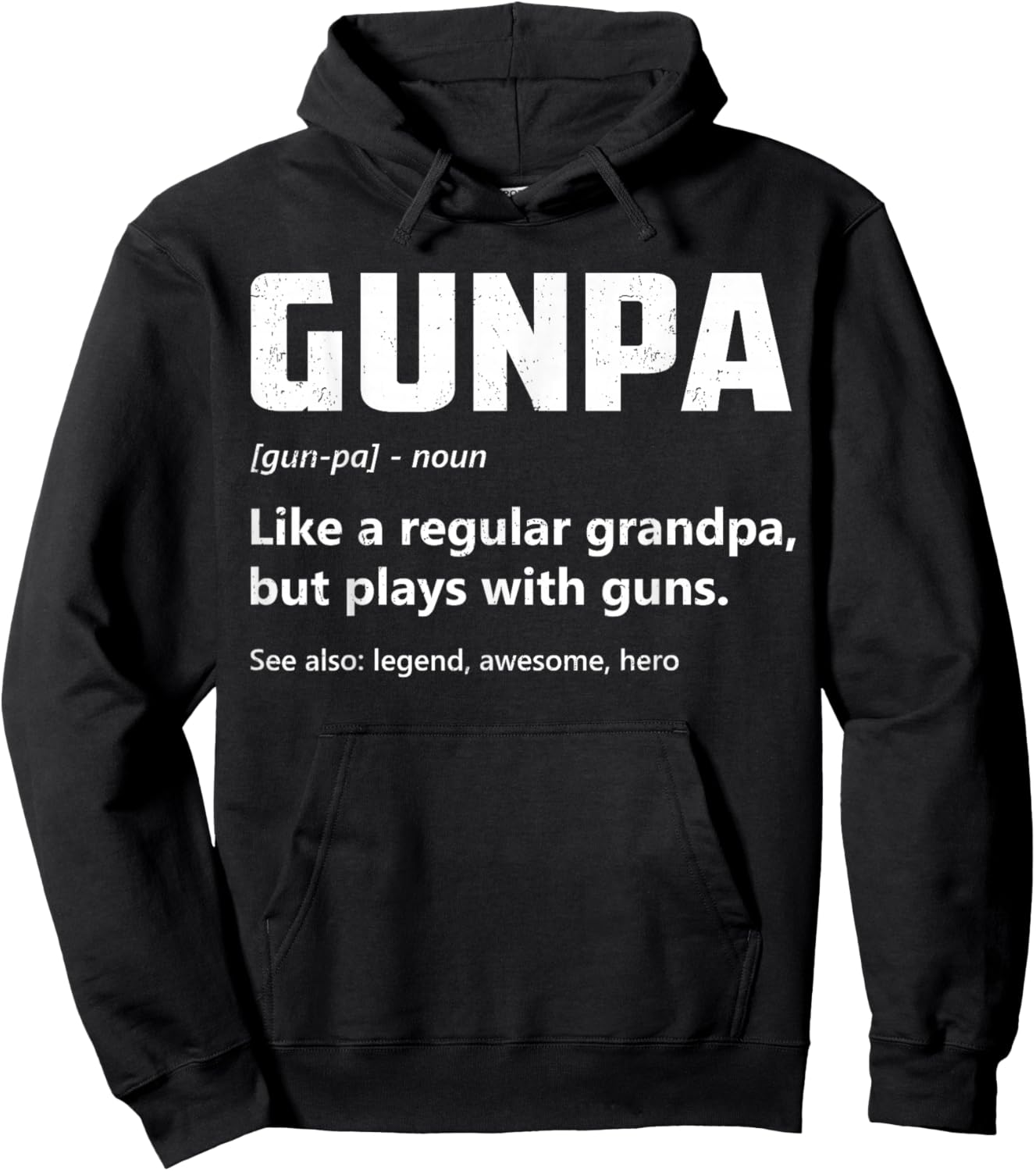Gunpa Definition Funny Gun Lover Grandpa Pro Gun Enthusiast Hoodie - Hoodie | Black