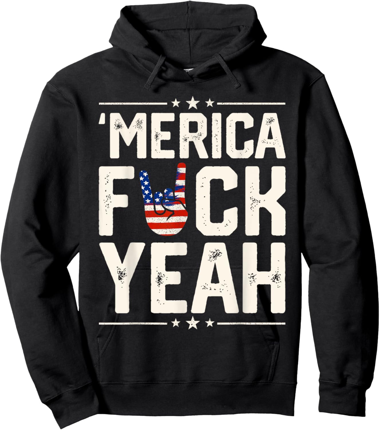 Funny Merica Fuck Yeah 4th Of July Patriotic USA Men Women Hoodie - Hoodie | Black