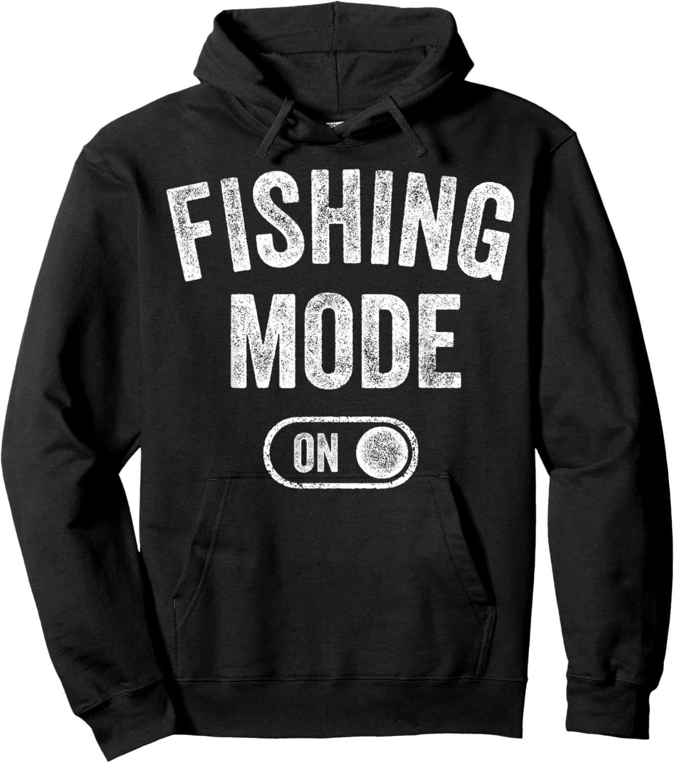 Fishing Mode On Funny Fisher Gift Fisherman Dad Angling Hoodie - Hoodie | Black