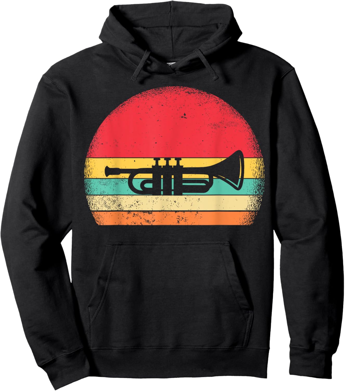 Vintage Retro Trumpet Retro Gift Women Boys Girls Hoodie - Hoodie | Black