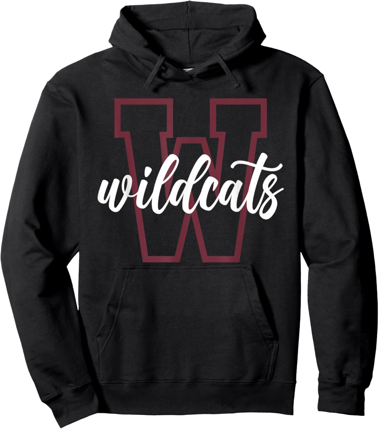 Wildcats School Spirit Game Day Maroon Wildcat Pride Mascot Hoodie - Hoodie | Black