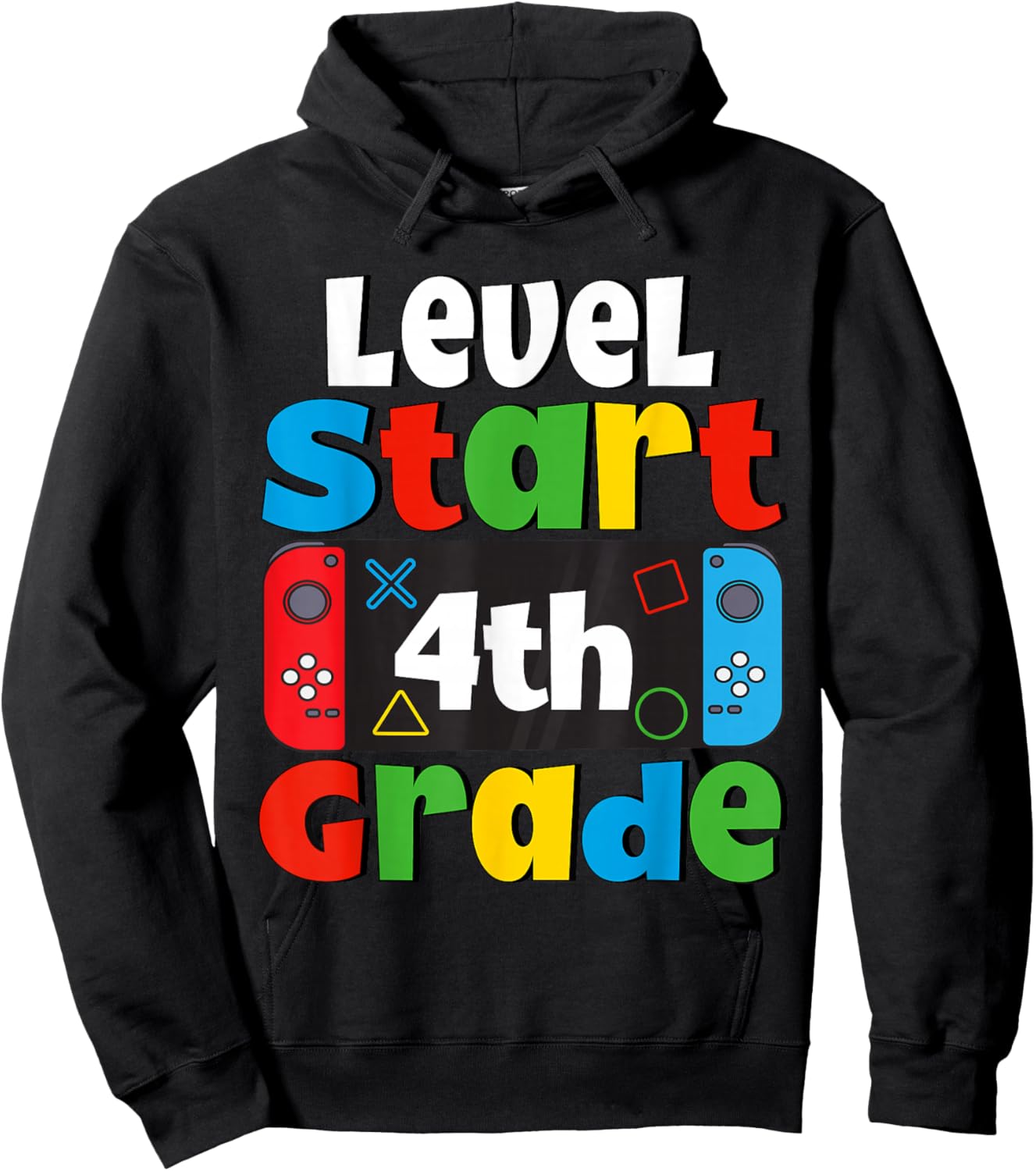 4th Grade Level Start First Day of 4th Grade Gaming Hoodie - Hoodie | Black