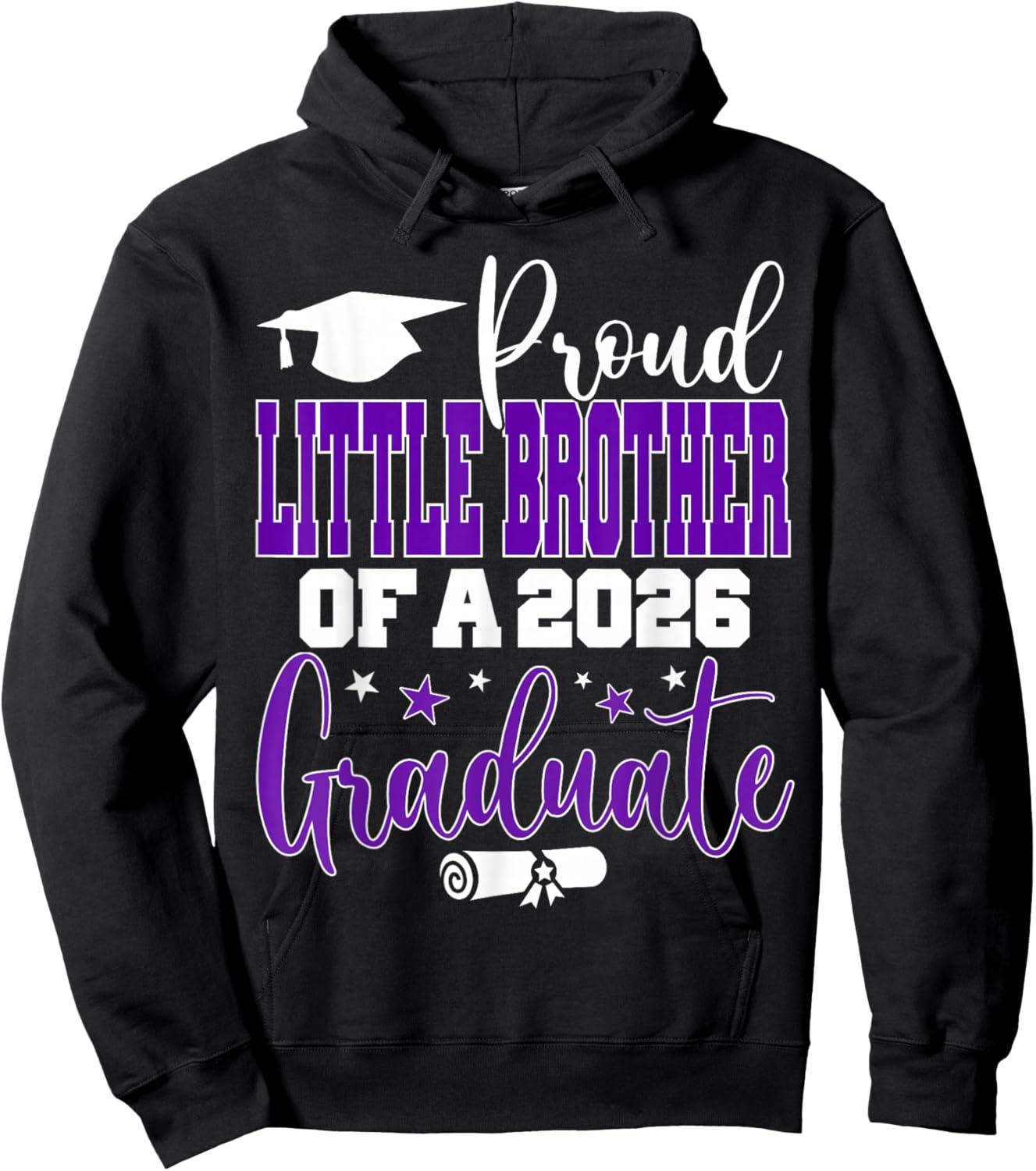 Senior 2026 Proud Little-Brother A Class of 2026 Graduate Hoodie - Hoodie | Black