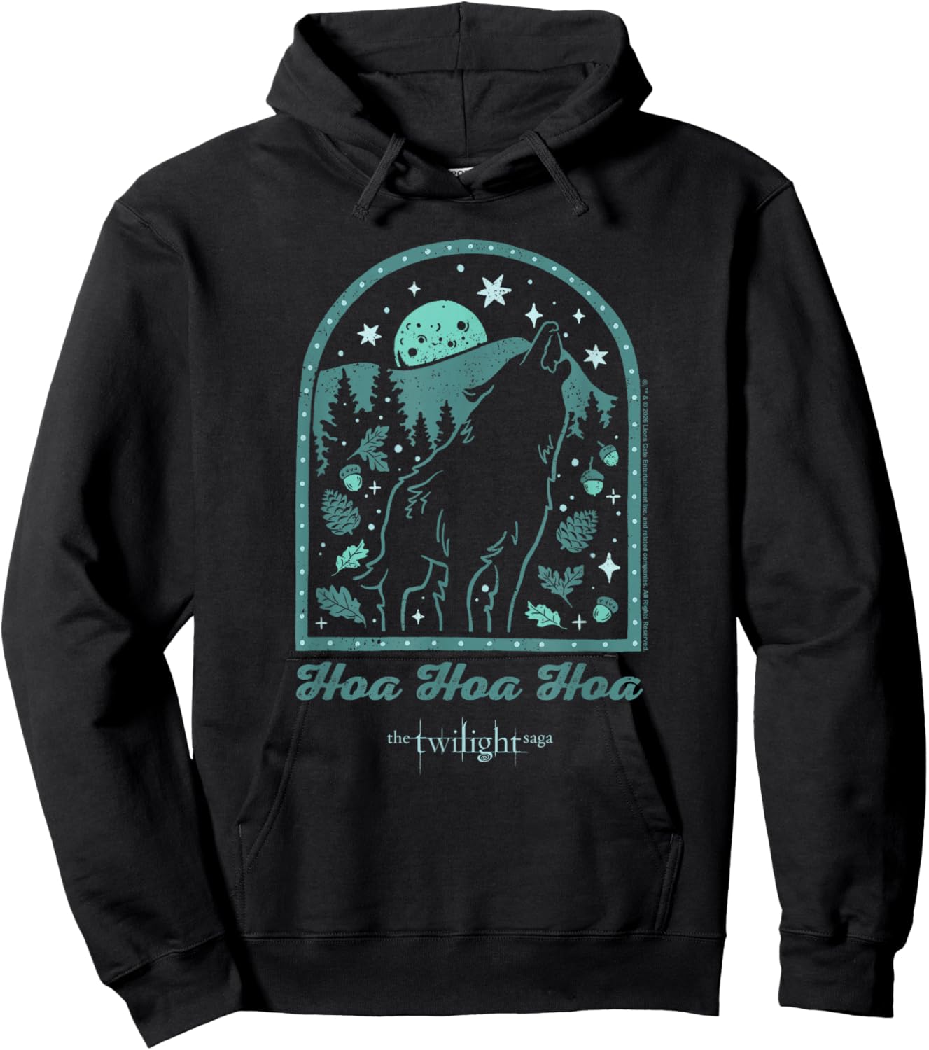 Twilight Howling Wolf Illustration HOA HOA HOA Season Movie Hoodie - Hoodie | Black