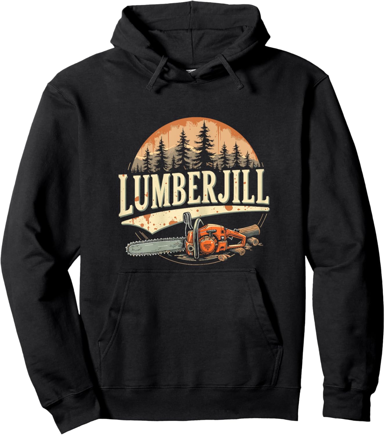 Lumberjill Chainsaw Foresrty Tree Service Female Arborist Hoodie - Hoodie | Black