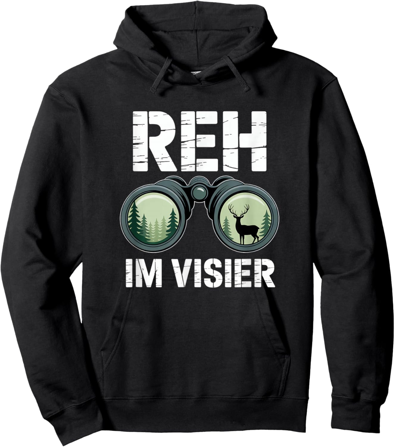 REH Im Visier Hirsch Jäger Jagd Jagen Hoodie - Hoodie | Black
