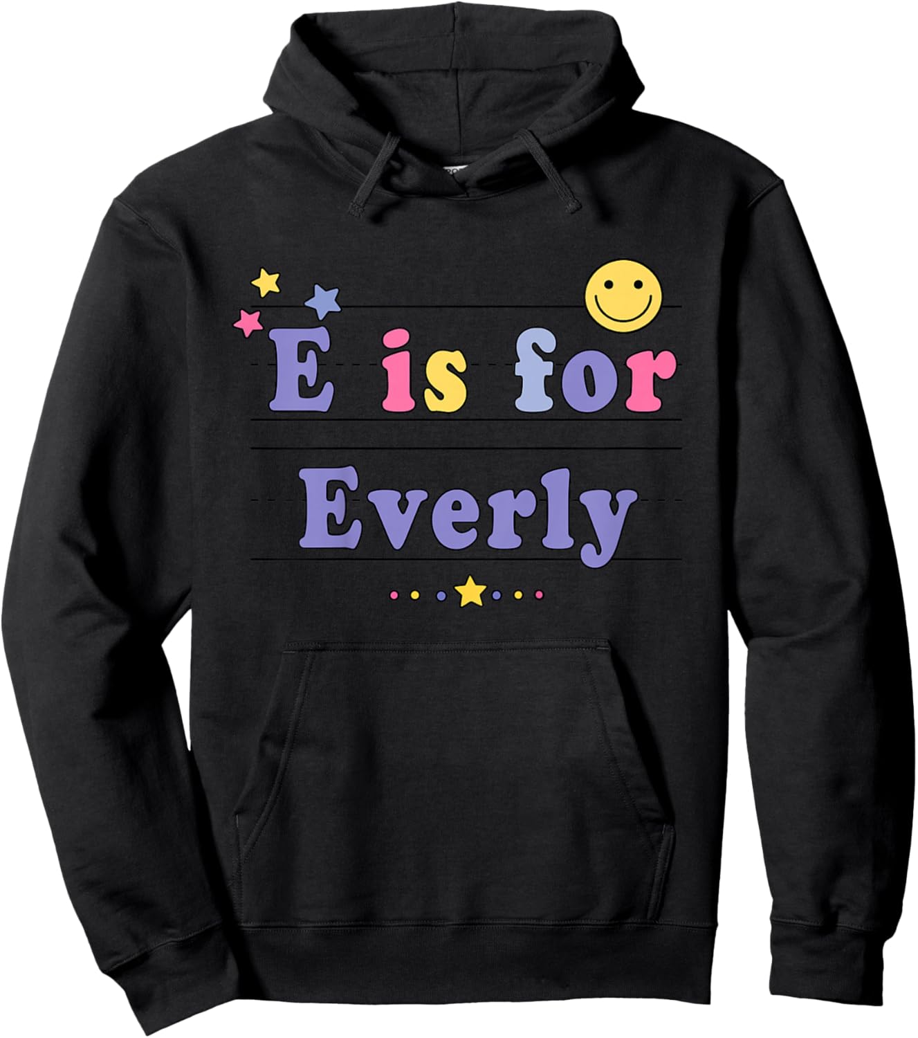 Kids Everly Name Shirt Alphabet E is for Everly Hoodie - Hoodie | Black