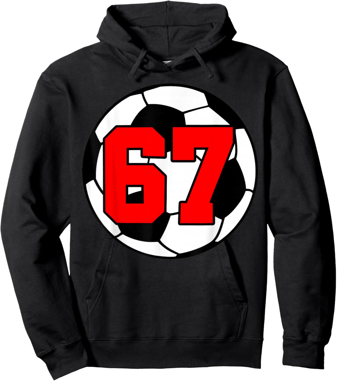 Six Seven 67 Football 6 7 Meme Fun 6-7 Gen Alpha Slang Hoodie - Hoodie | Black