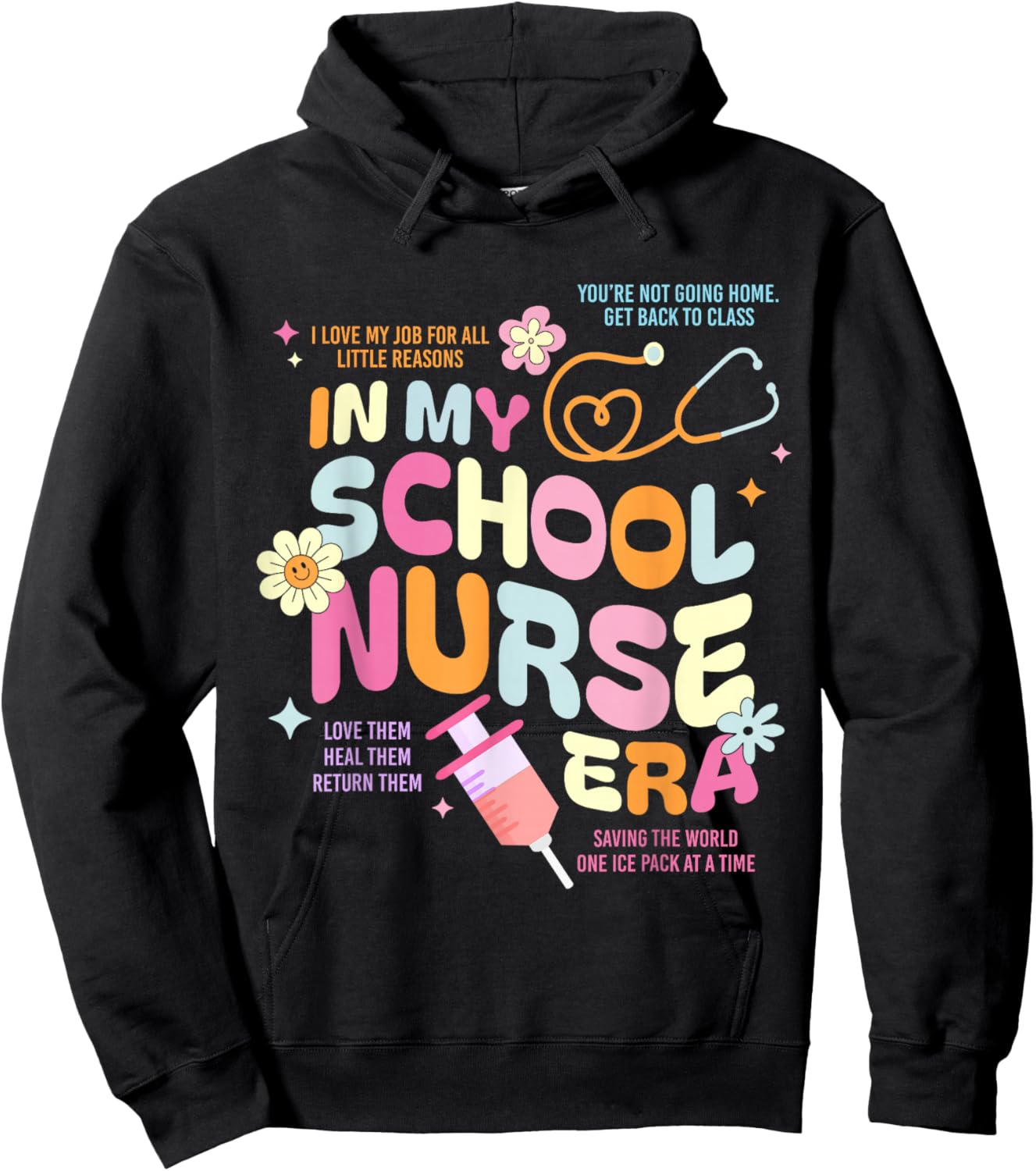 In My School Nurse Era Nursing School Student Nurse Life Hoodie - Hoodie | Black