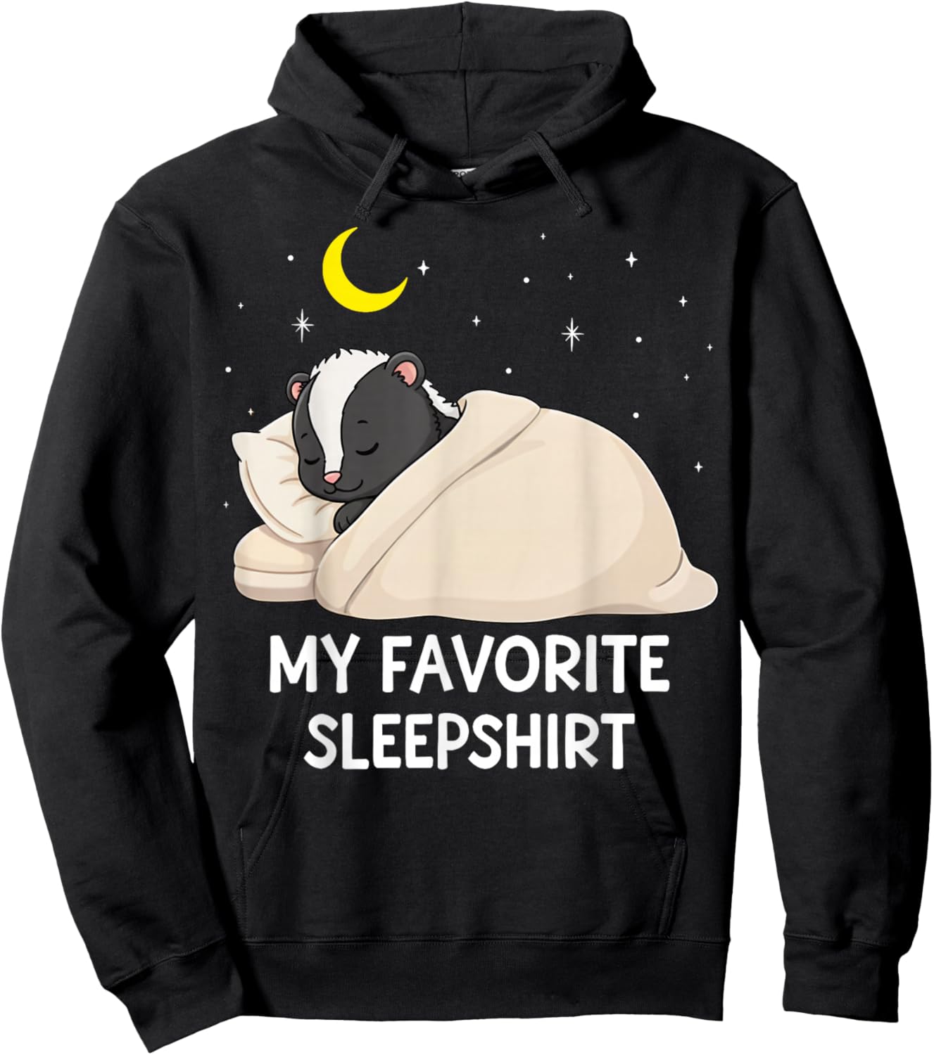 Funny Skunk Favorite Sleepshirt Pajama Zoo Boys Girls Kids Hoodie - Hoodie | Black