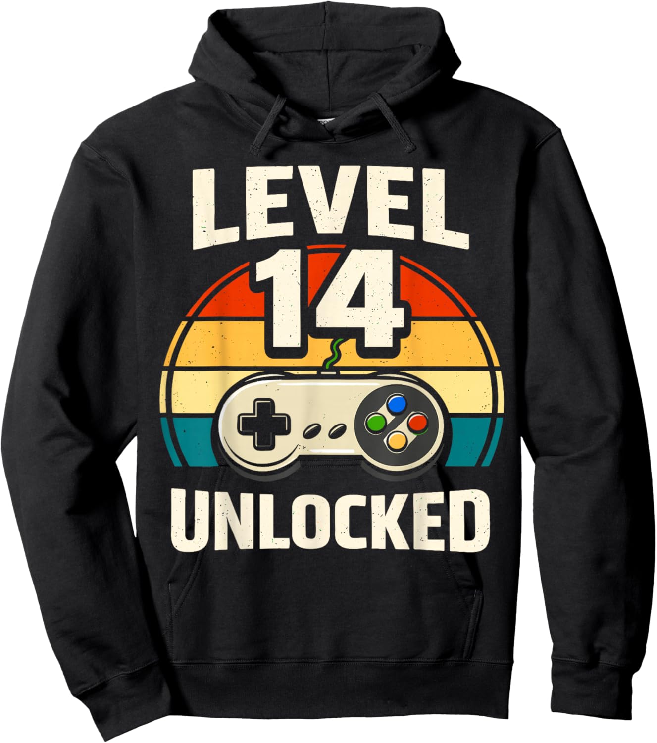 14th Birthday Level 14 Unlocked Gamer Gaming Boy Birthday Hoodie - Hoodie | Black