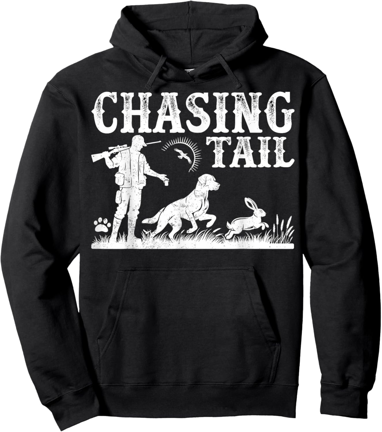 Rabbit Hunting Gifts Rabbit Hunter Beagles Chasing Tail Hoodie - Hoodie | Black