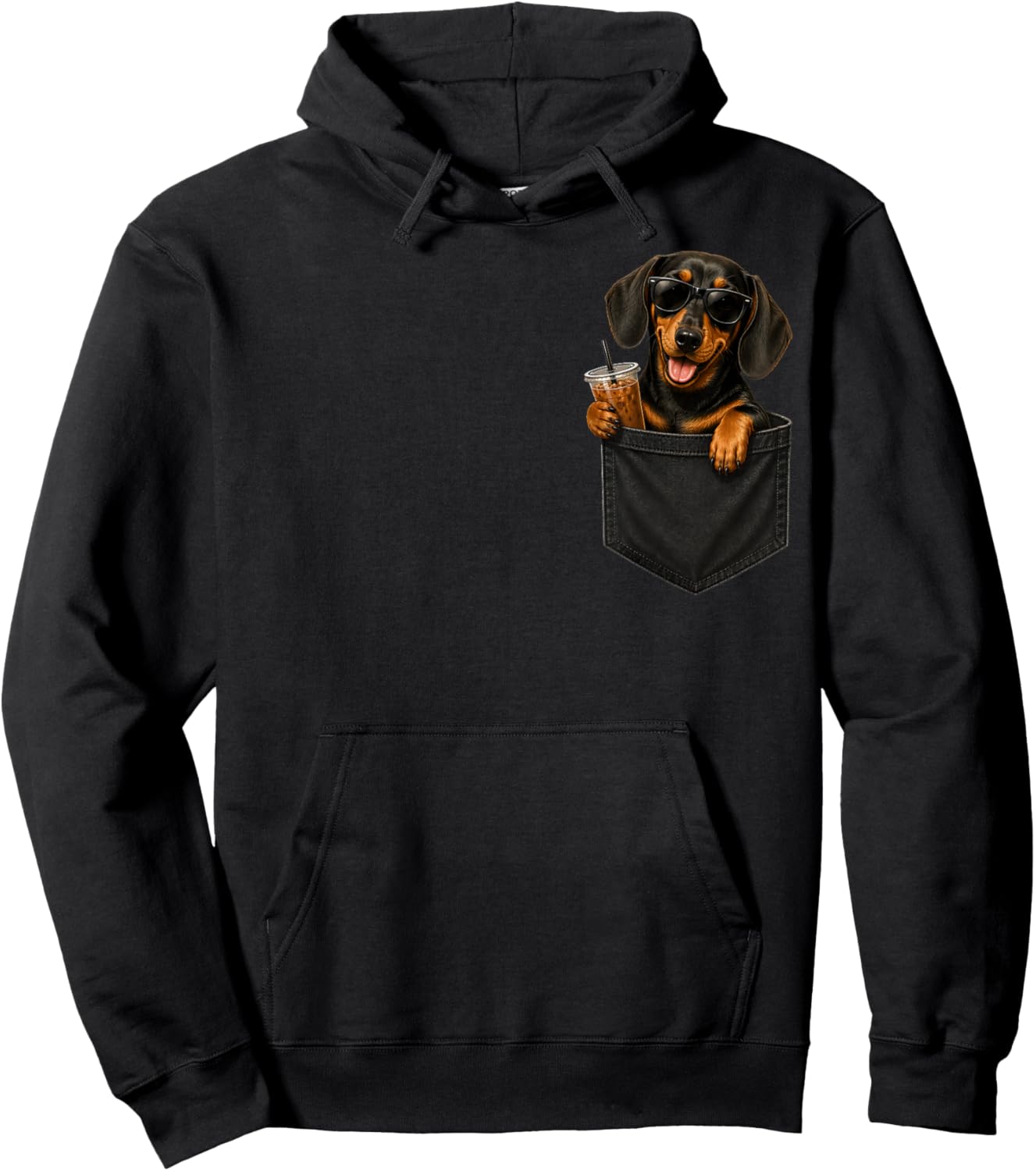 Cool Dachshund Coffee Bag , Women, Children Hoodie - Hoodie | Black