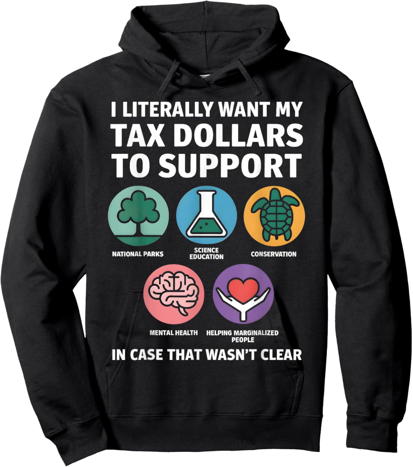 Funny Tax Dollars Support Science Mental Health Conservation Hoodie - Hoodie | Black
