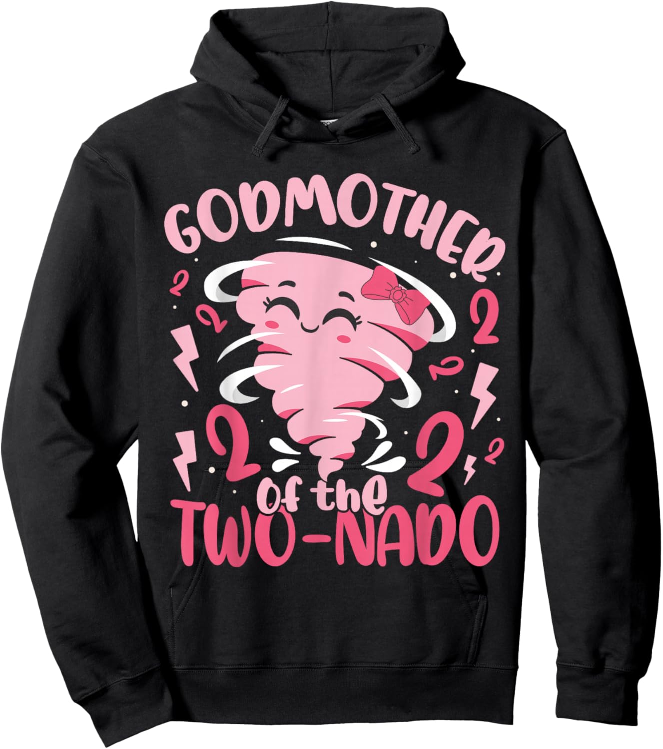 Godmother of The Two-nado Tornado Themed 2nd Birthday Party Hoodie - Hoodie | Black
