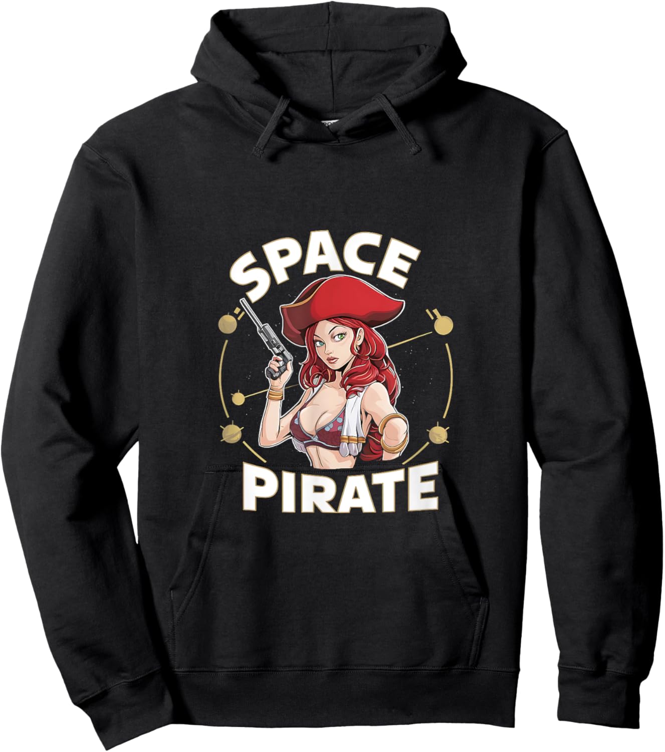 Sexy Space Pirate Bold Galaxy Adventure Hoodie - Hoodie | Black
