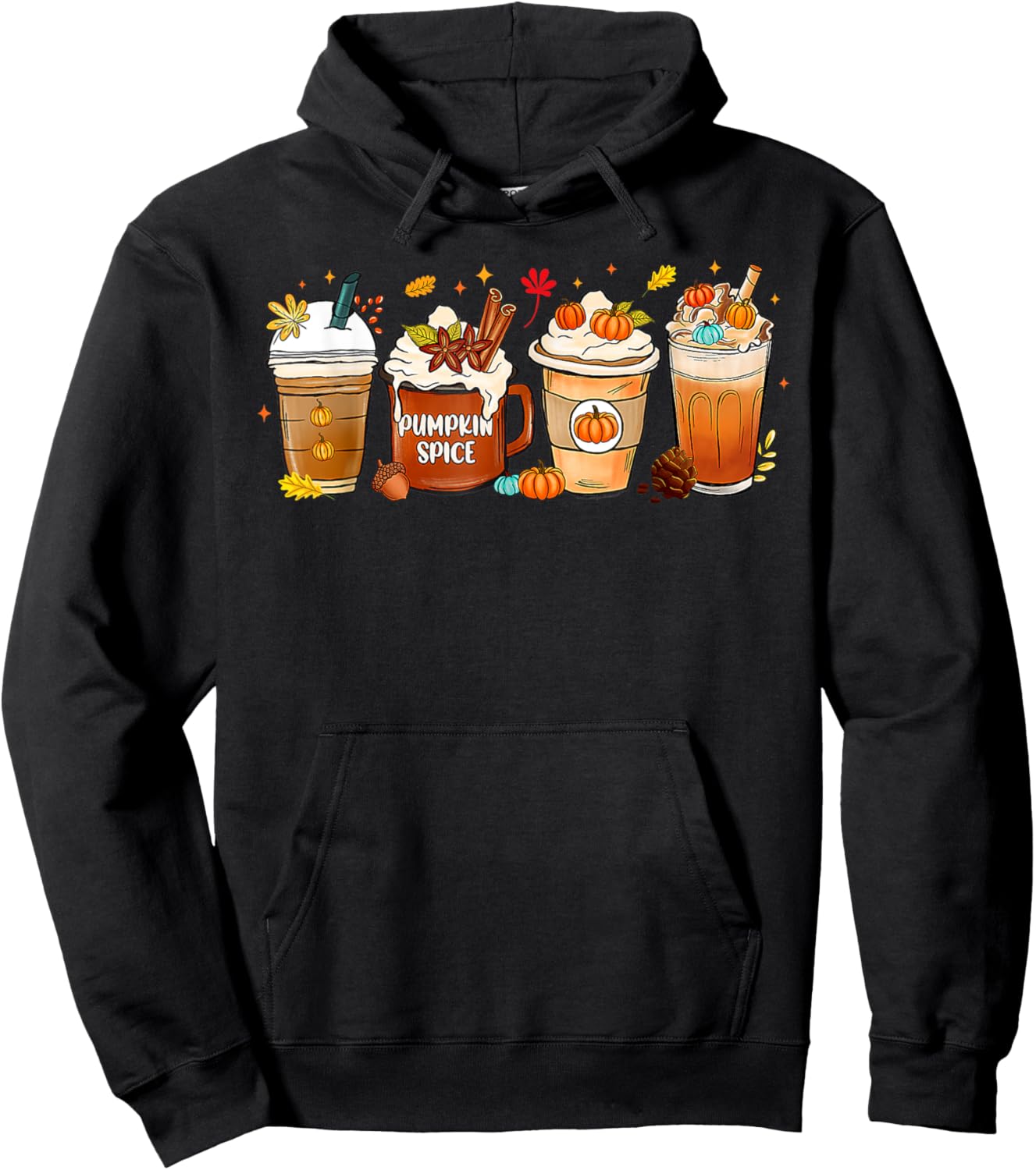 Pumpkin Spice Latte, Fall Coffee, Pumpkin Spice,Thanksgiving Hoodie - Hoodie | Black