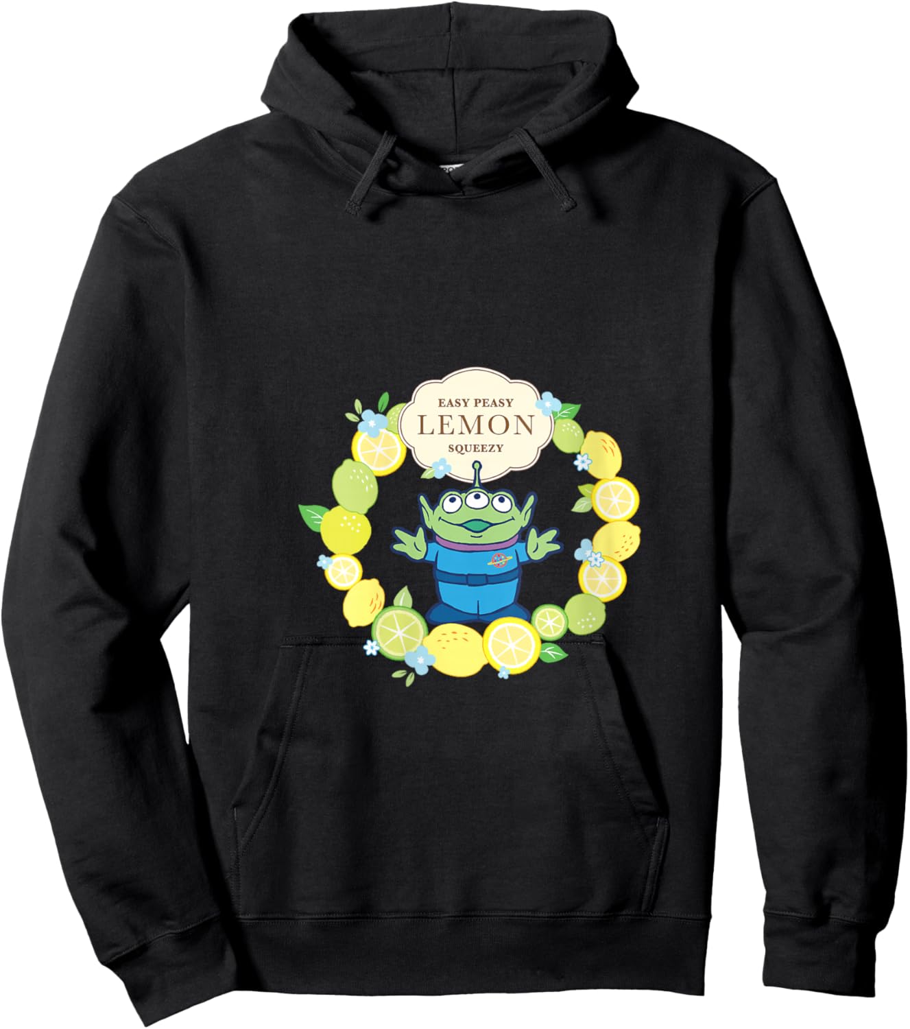 Disney Pixar Toy Story Easy Peasy Lemon Squeezy Lemon Crown V-Neck Hoodie - Hoodie | Black