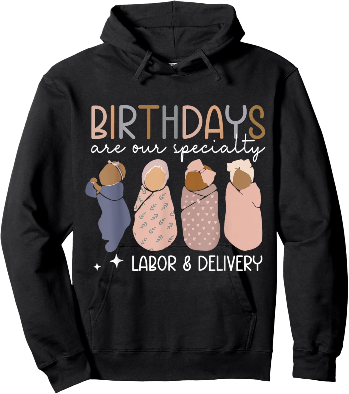 Labor and Delivery Birthdays Are Our Specialty L & D Nurse Hoodie - Hoodie | Black