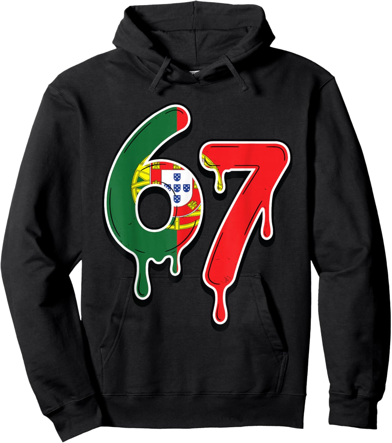 67 Portugal Six Seven Drapeau Portugais Hoodie - Hoodie | Black