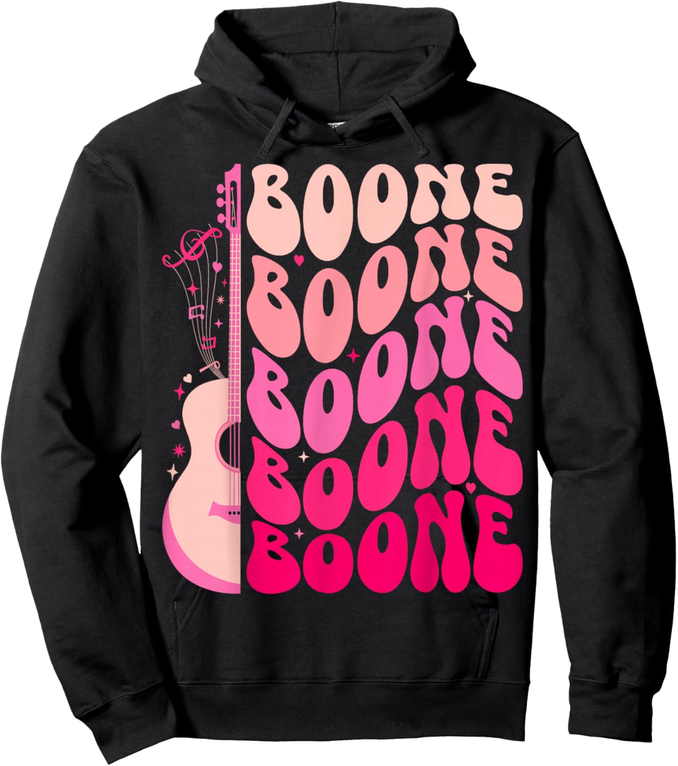 Retro Boone Personalized First Name Boone Groovy 80's Hoodie - Hoodie | Black