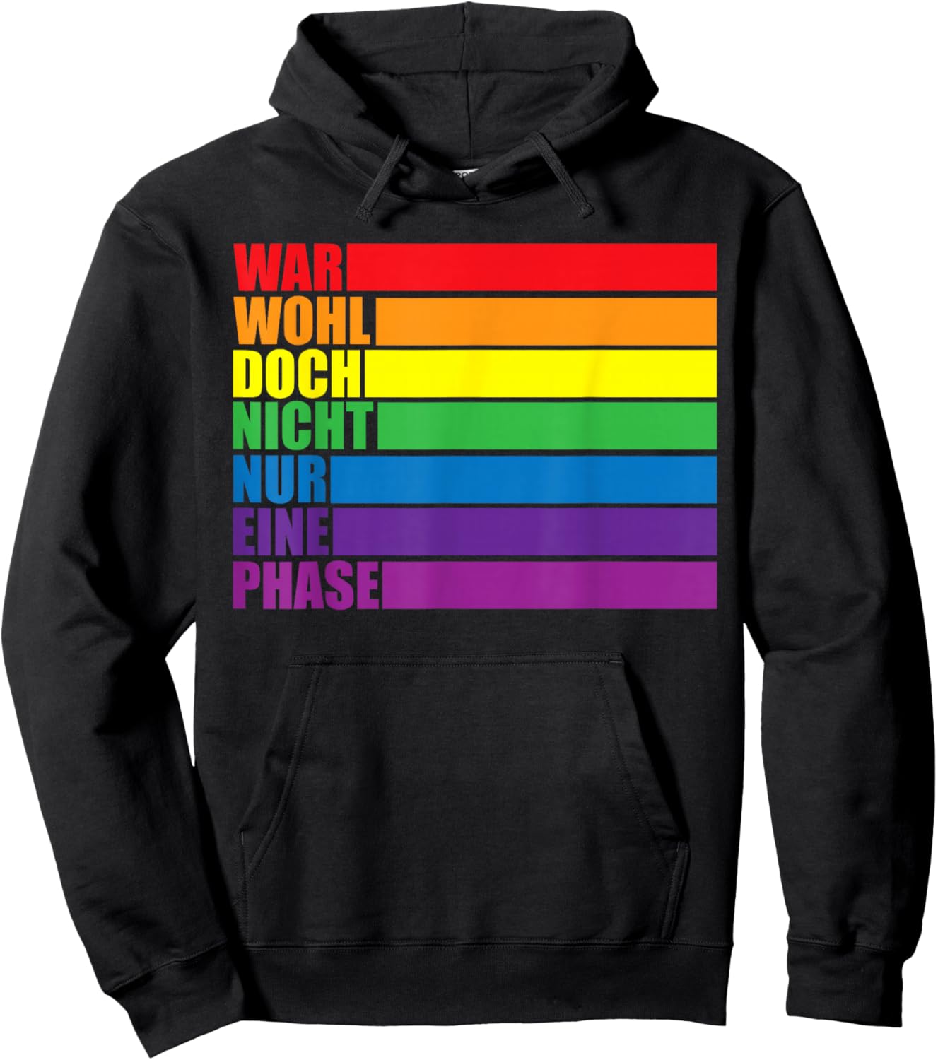 Lustiger Spruch Keine Phase Regenbogen Schwul Lesben Pride Hoodie - Hoodie | Black