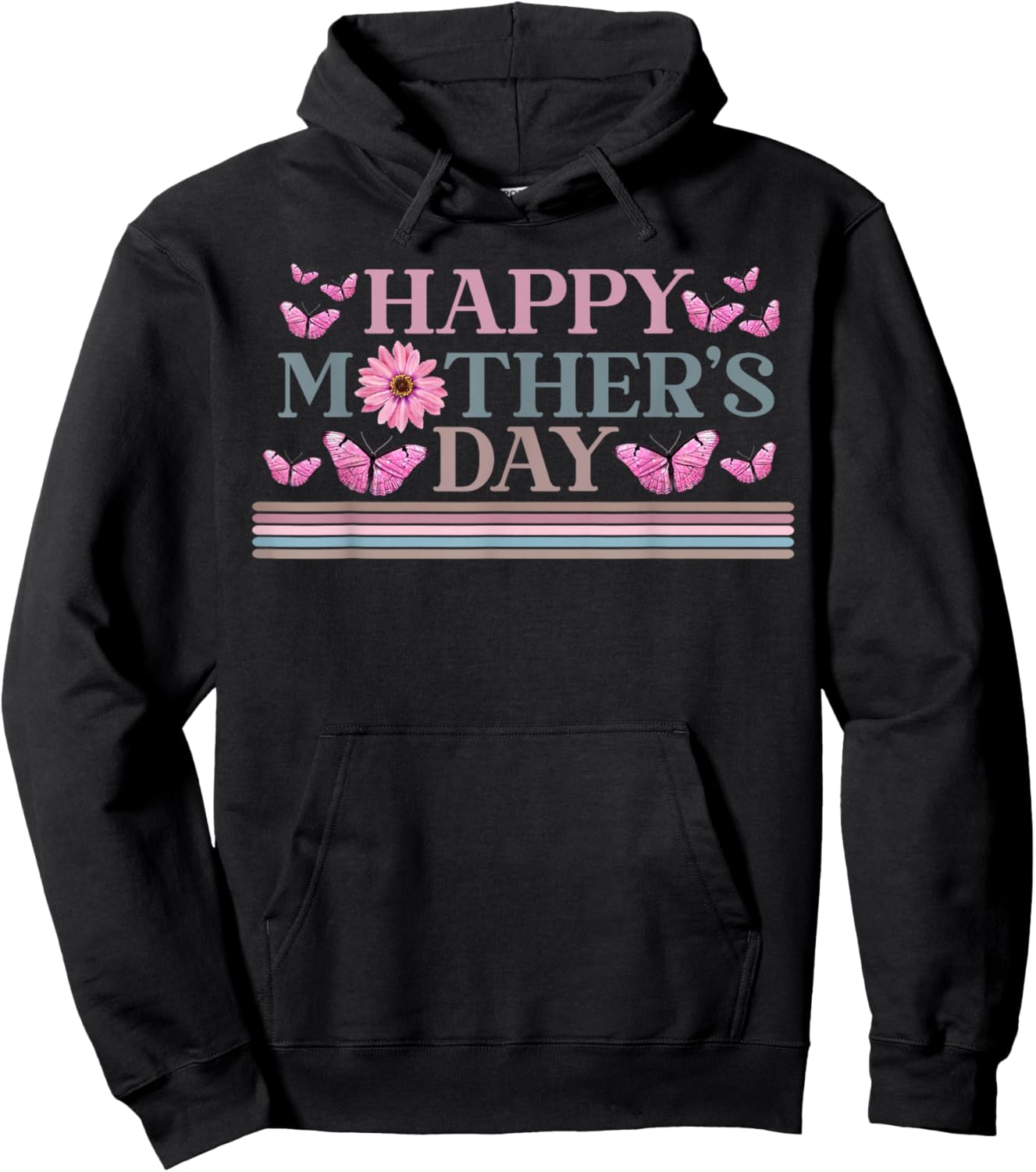 Happy Mother's Day 2026 Cute Floral , Mom, Grandma Hoodie - Hoodie | Black