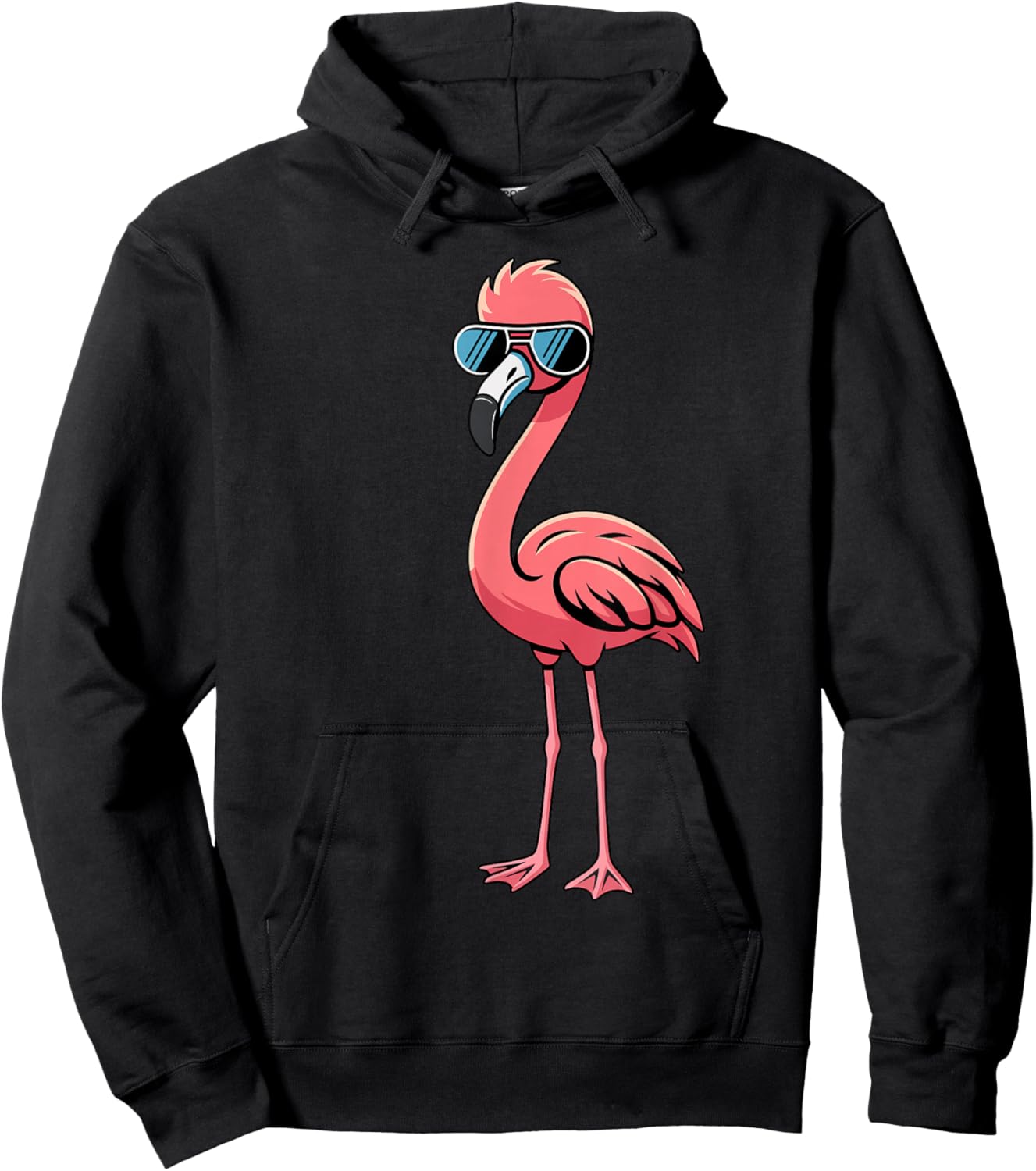 Cool Retro Flamingo in Sunglasses Funny Flamingo Hoodie - Hoodie | Black