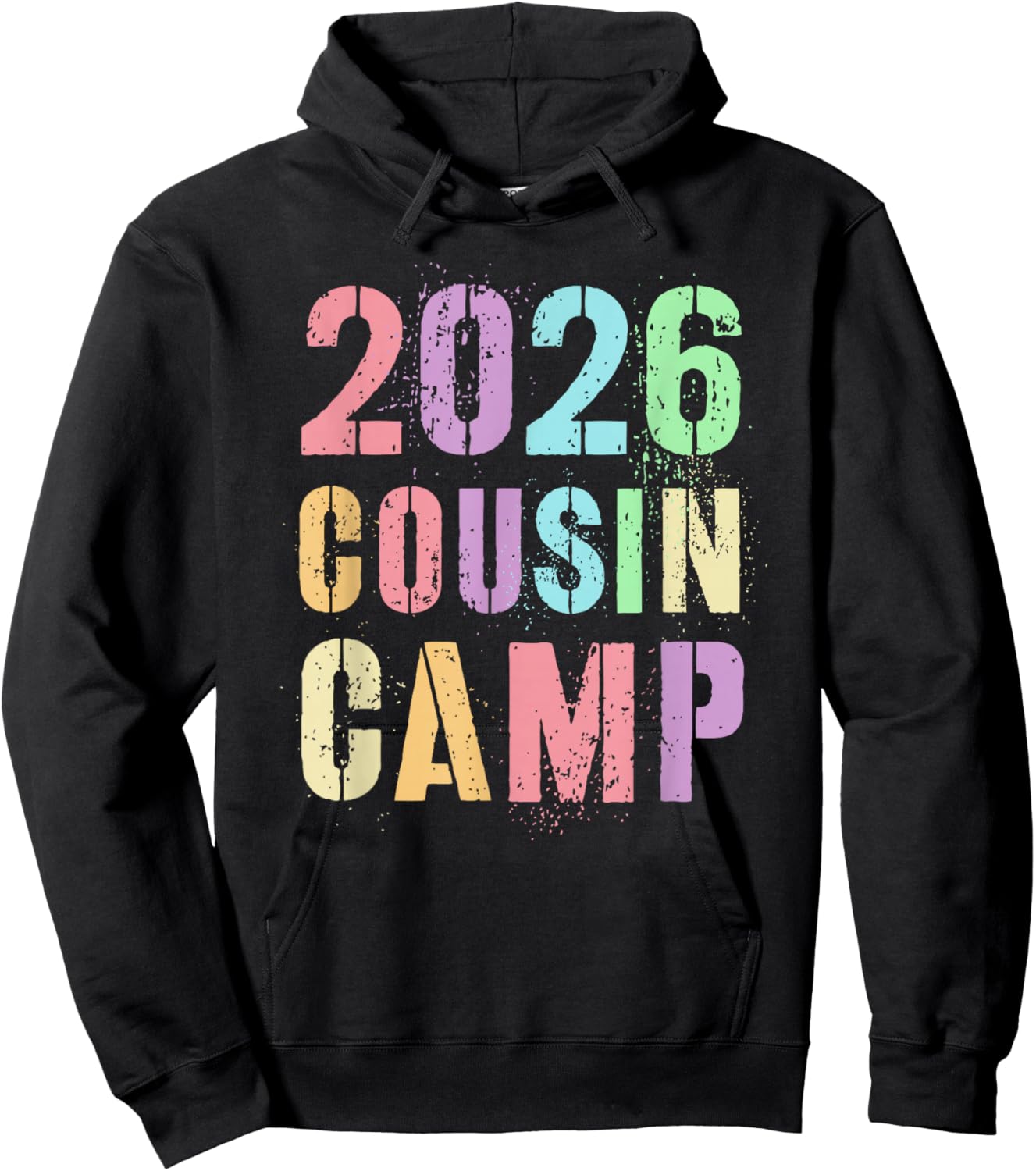 Kids 2026 Cousin Camp Family Vacation Crew Auntie Matching Hoodie - Hoodie | Black