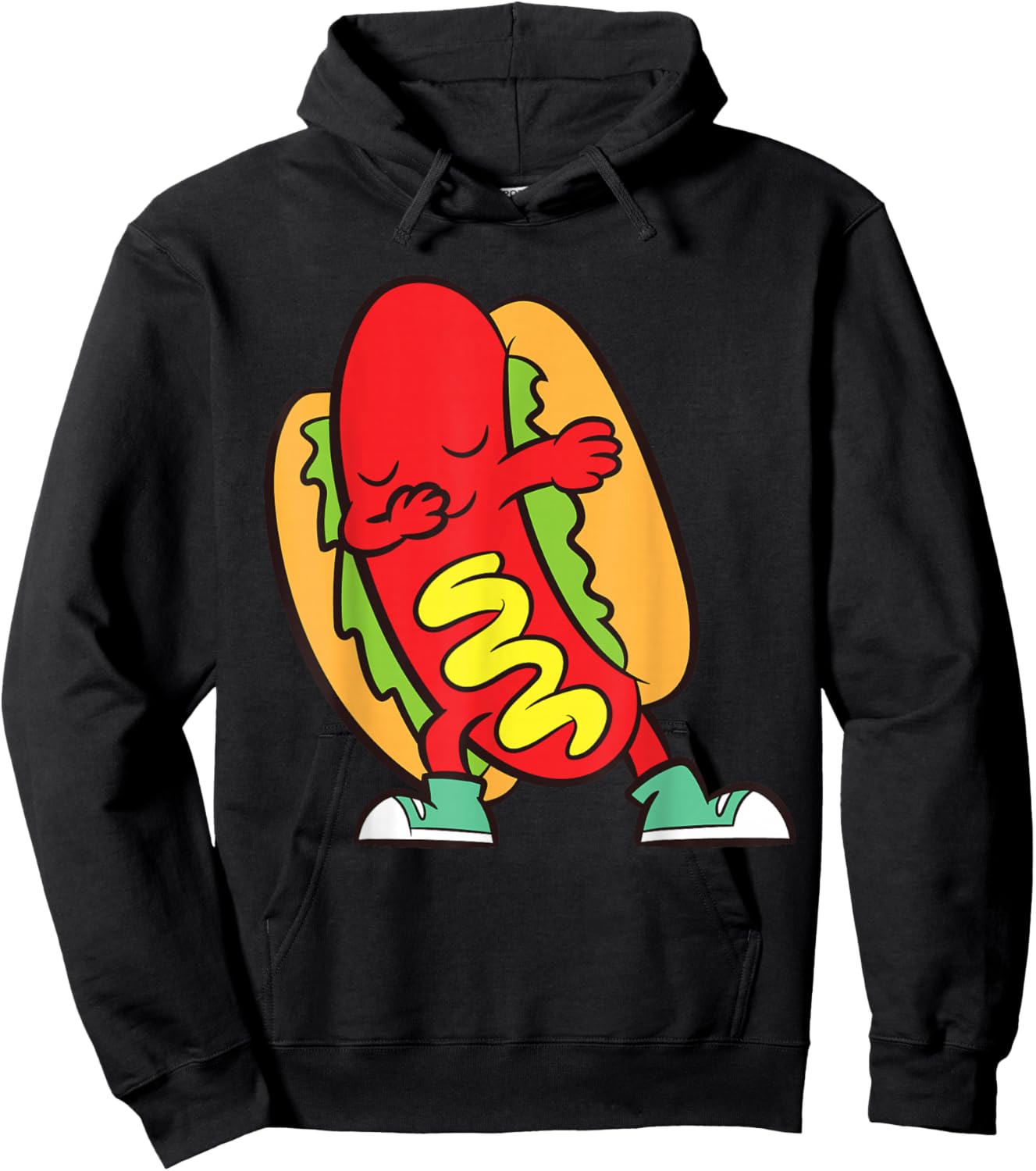 Dabbing Hotdog Cute Dabbing Hot Dog Men Women Girls Kids Hoodie - Hoodie | Black