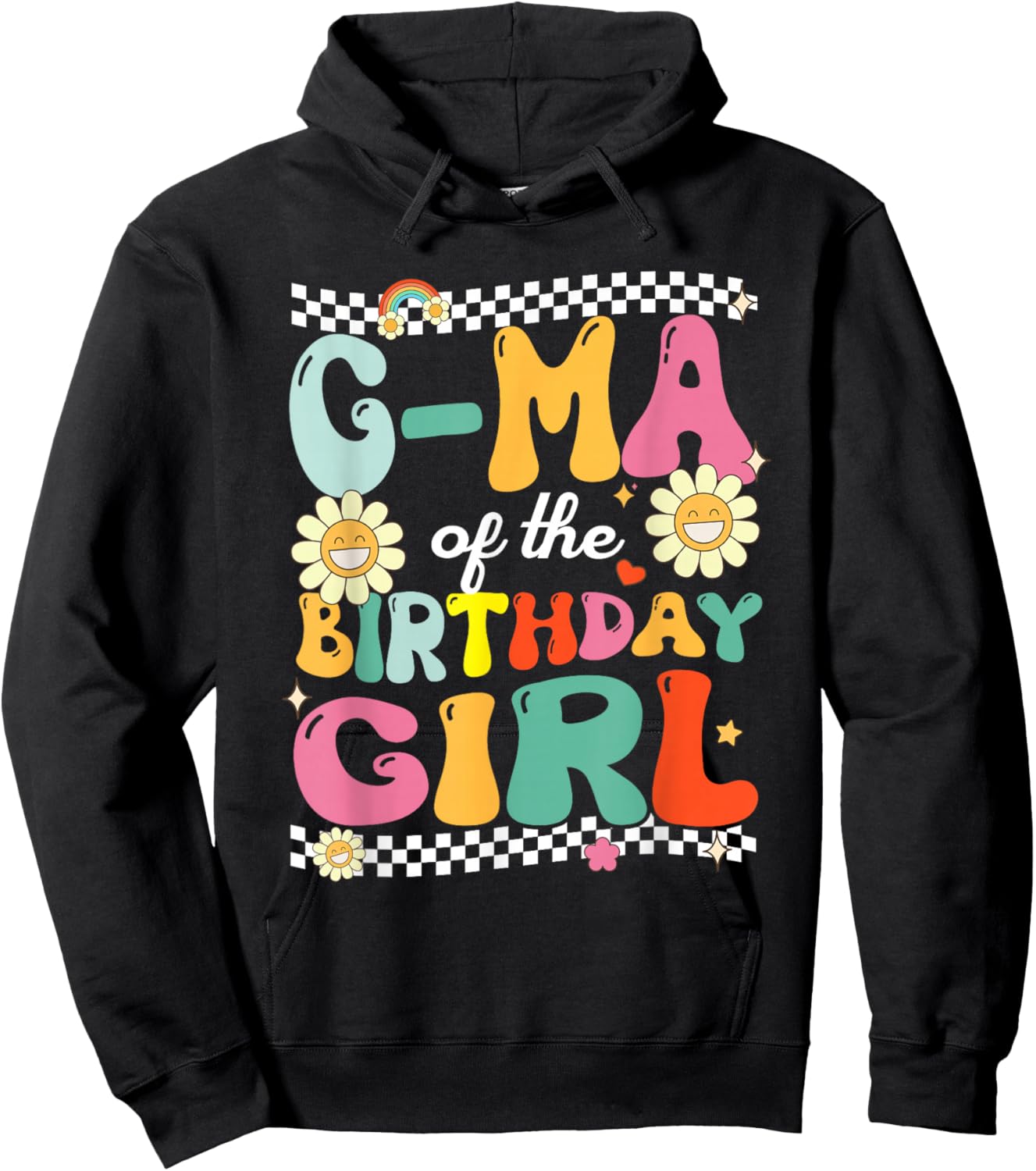G Ma of The Birthday Girl Family Groovy Birthday Party Hoodie - Hoodie | Black
