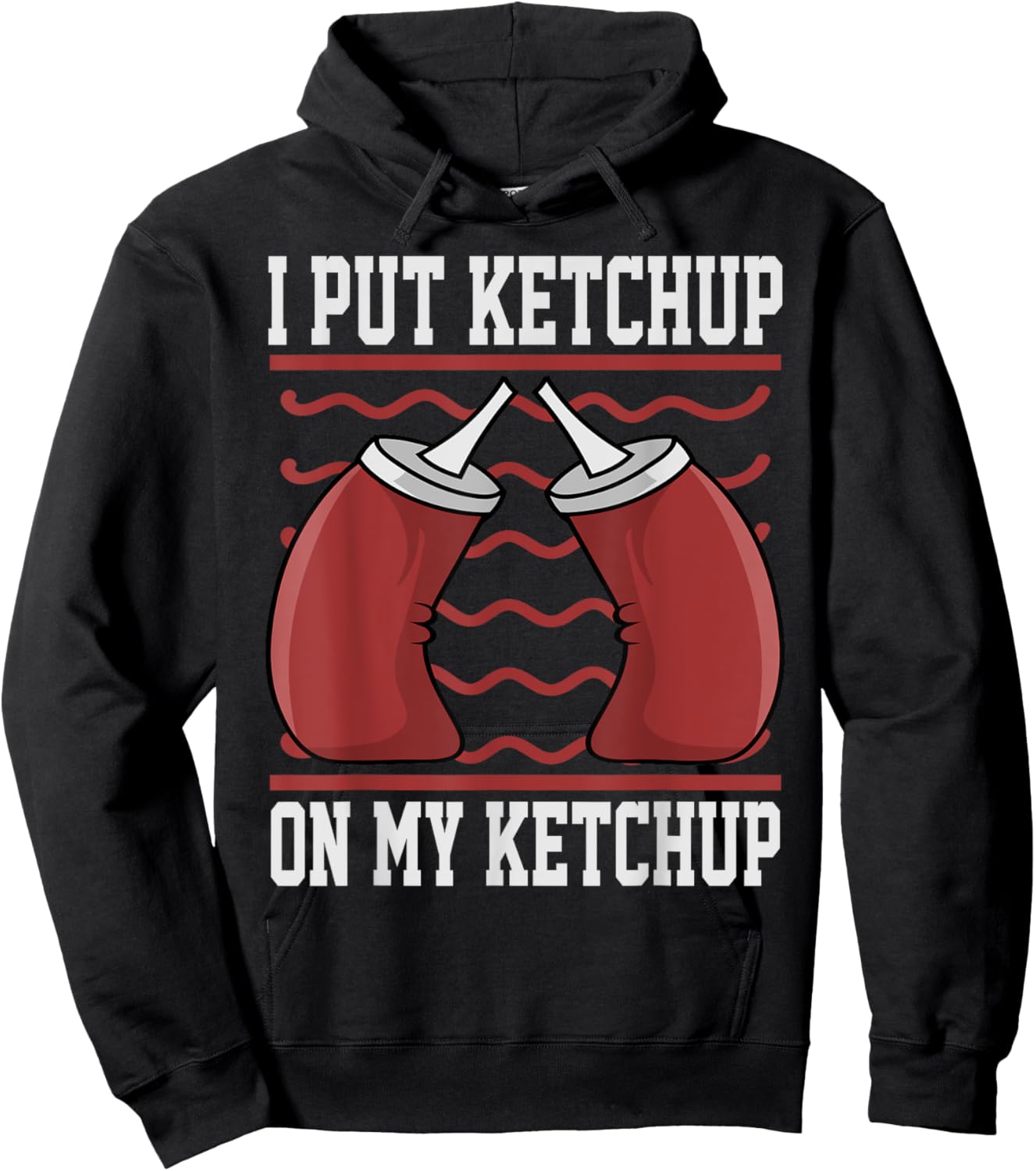 Funny Ketchup Art Women Kids Boy Girl Ketchup Lover Hoodie - Hoodie | Black