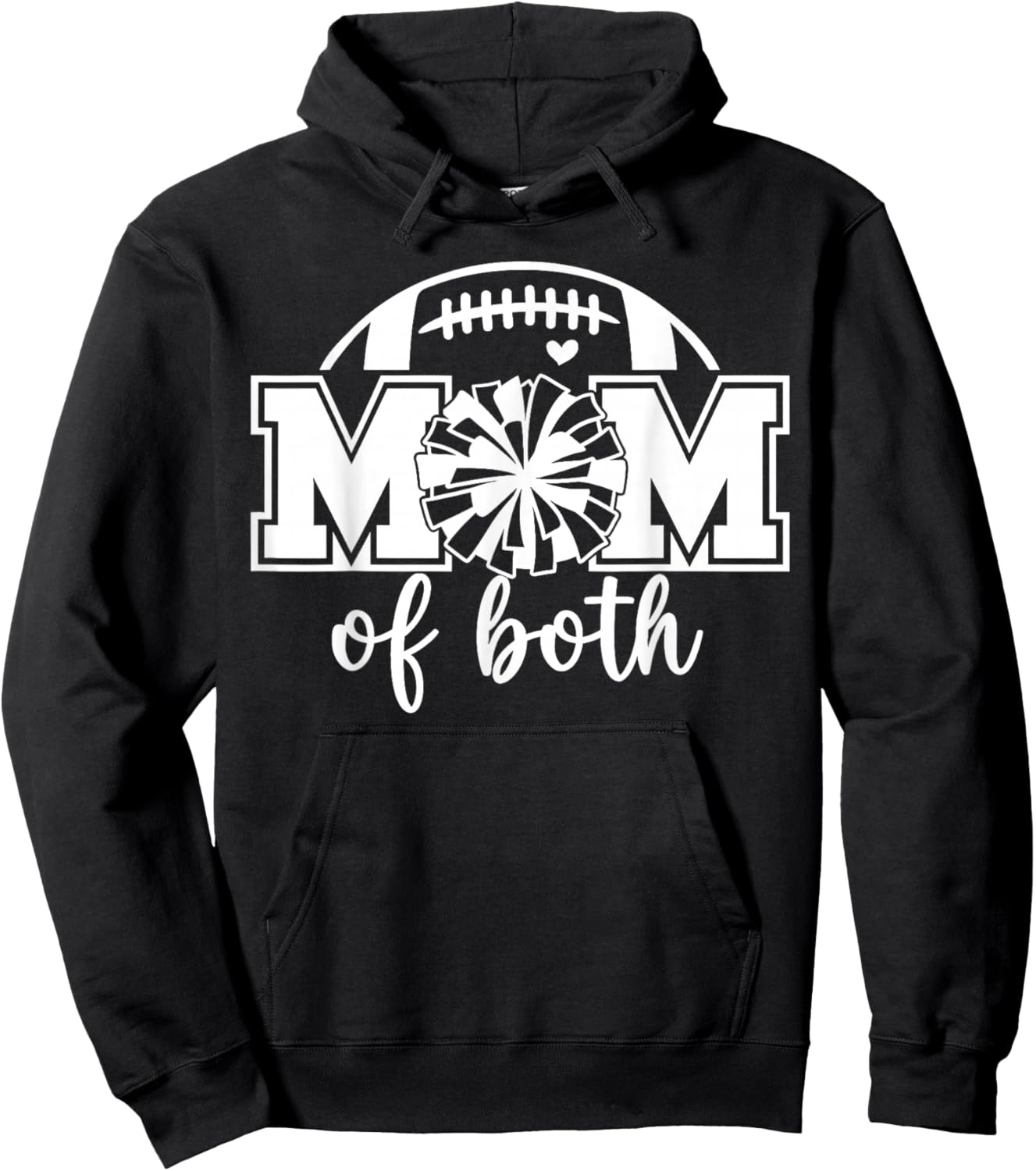 Cheer Mom of Both Game Day Football Tis The Season Hoodie - Hoodie | Black