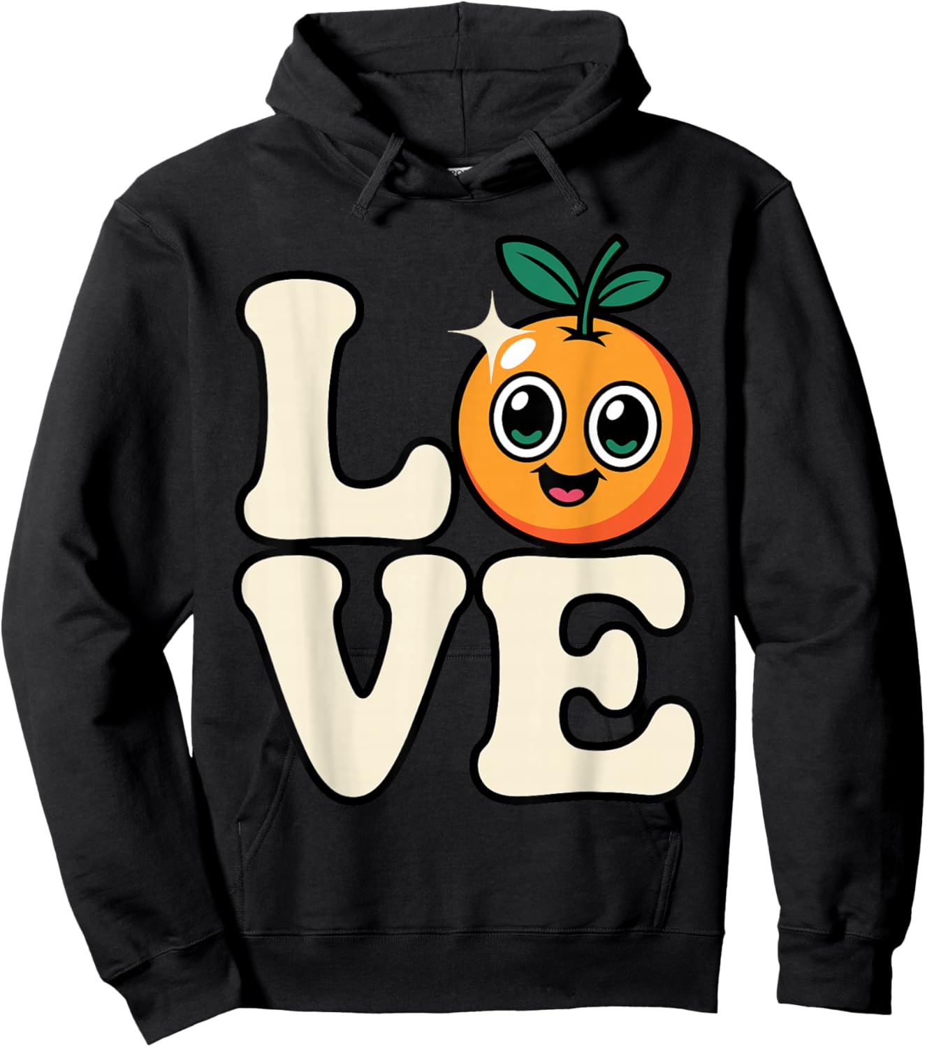 Orange Art Women Kids Vegan Orange Fruit Lovers Hoodie - Hoodie | Black