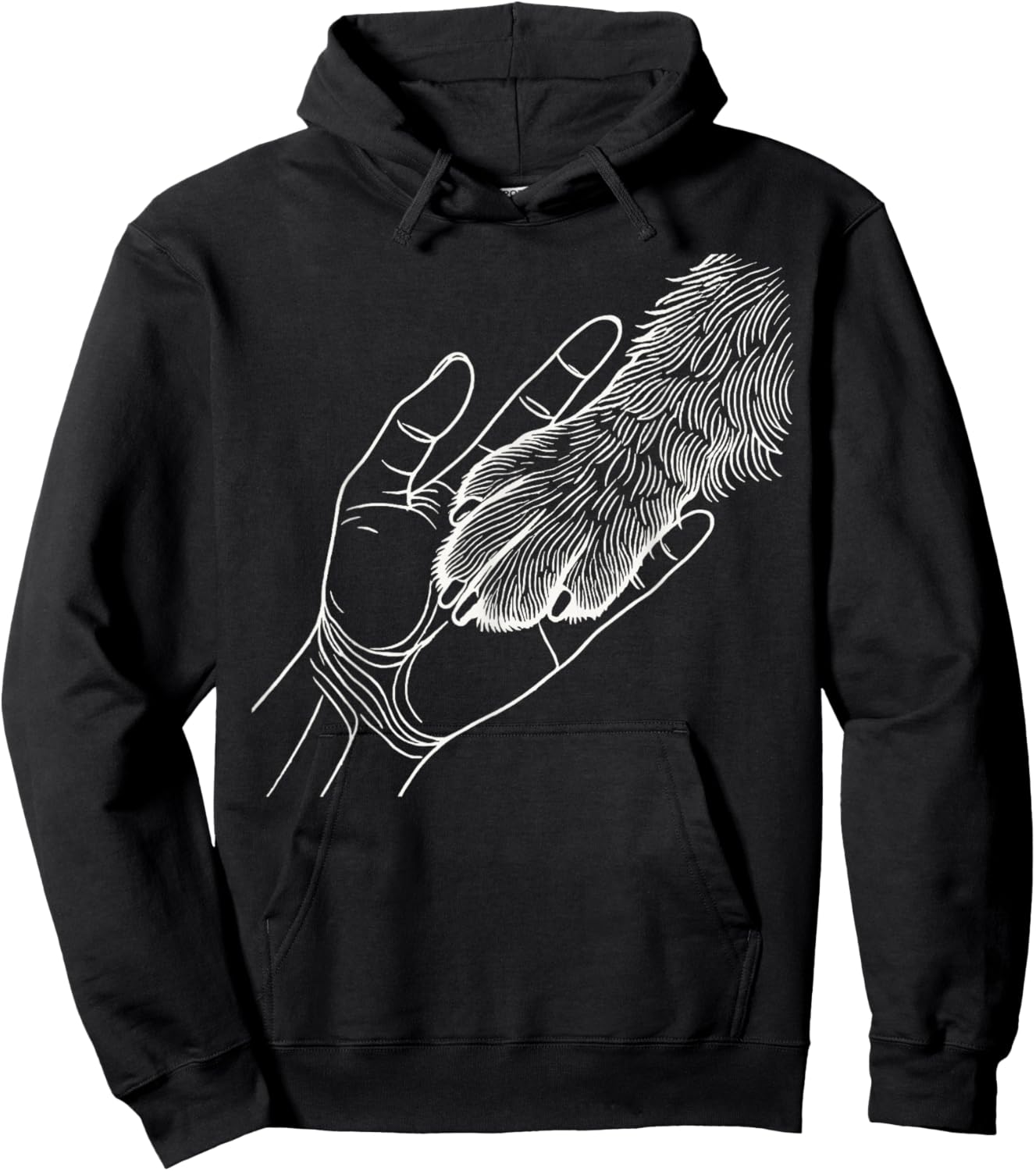 Dog And People Punch Hand Dog Man Friendship Bump Dog's Paw Hoodie - Hoodie | Black