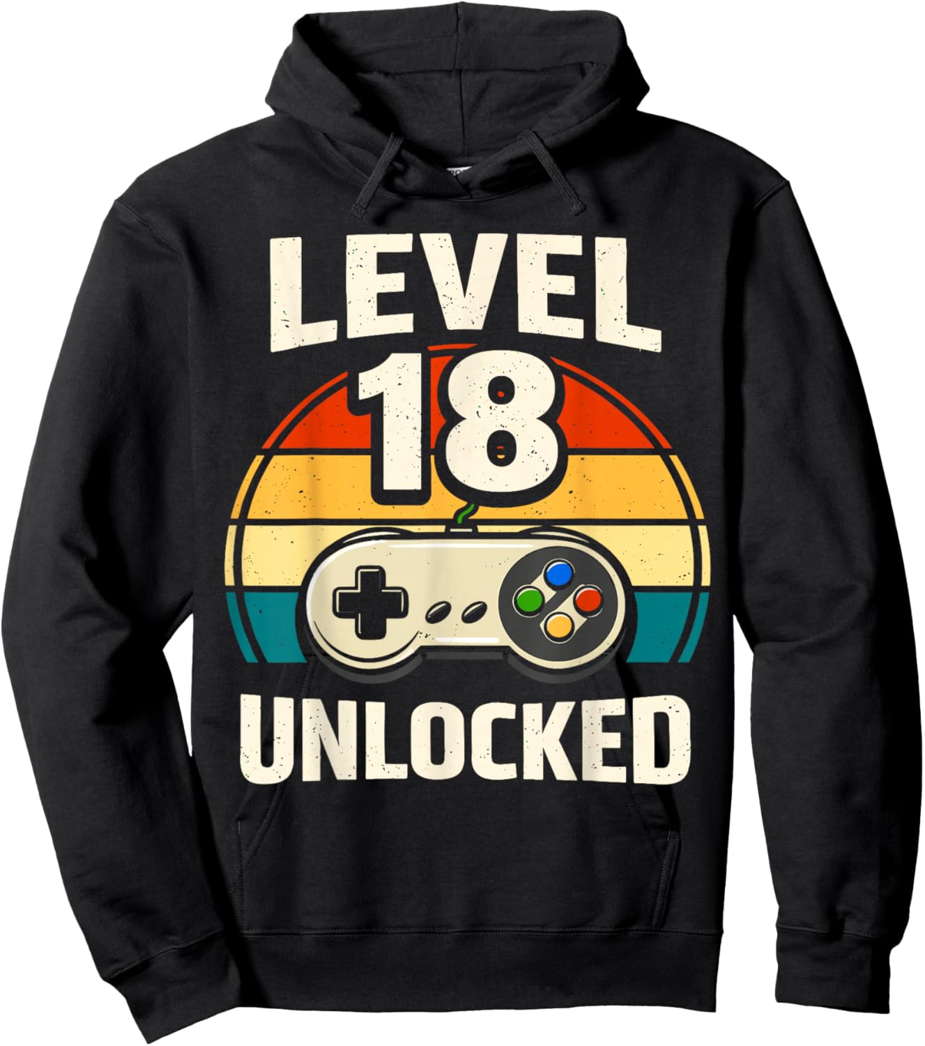 18th Birthday Level 18 Unlocked Gamer Gaming 18 Birthday Hoodie - Hoodie | Black